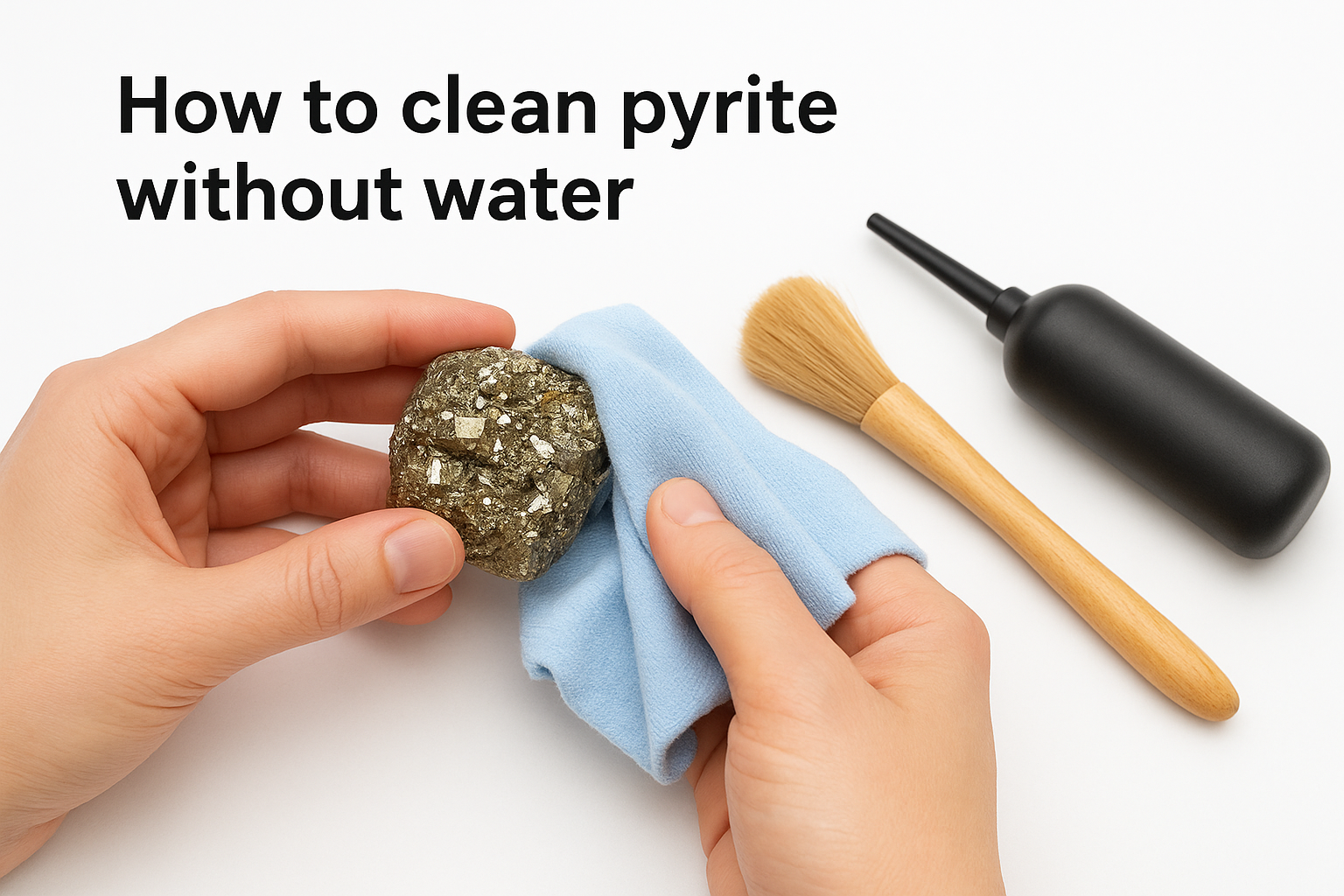How to clean pyrite without water