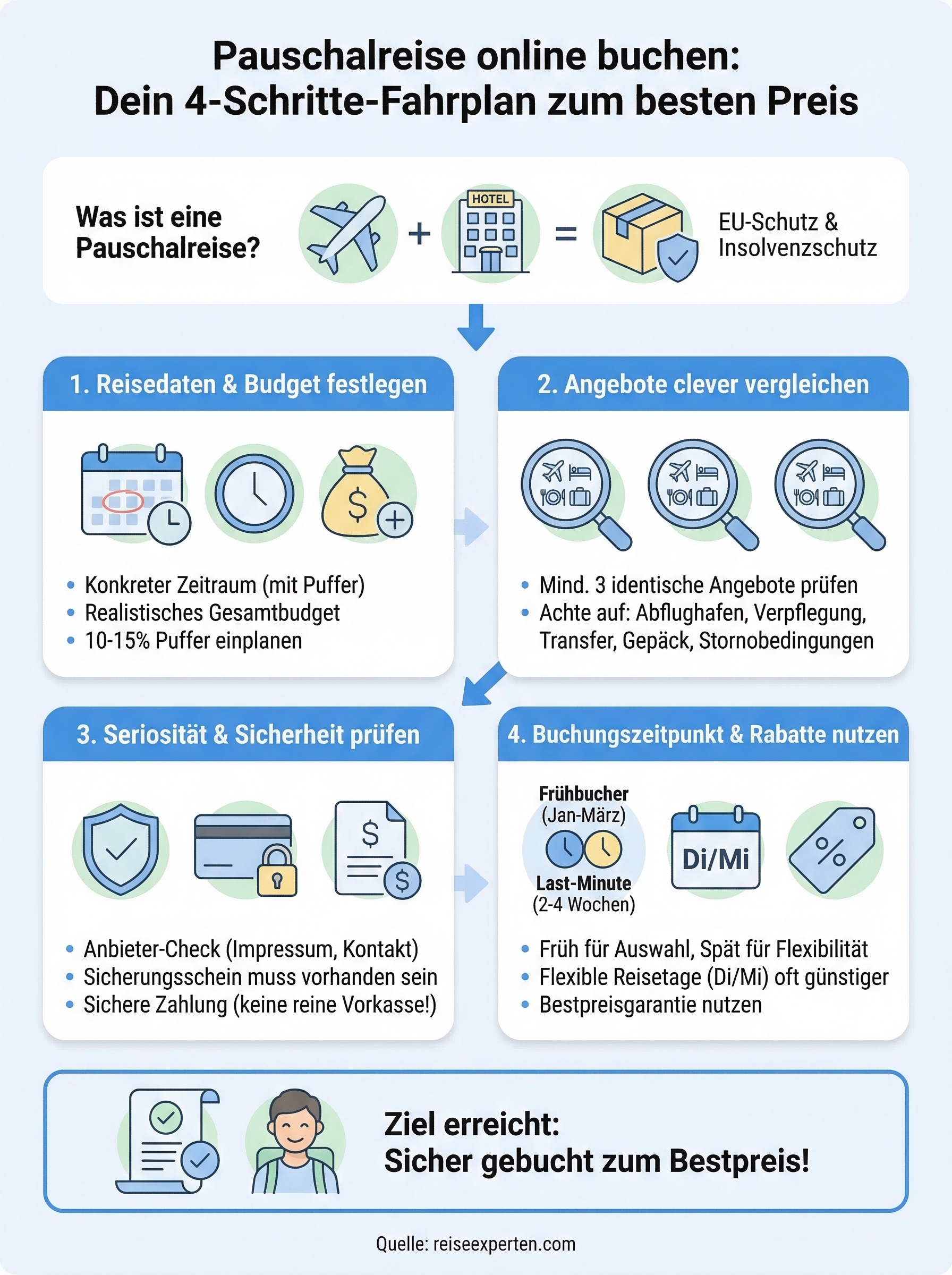 pauschalreise online buchen infographic
