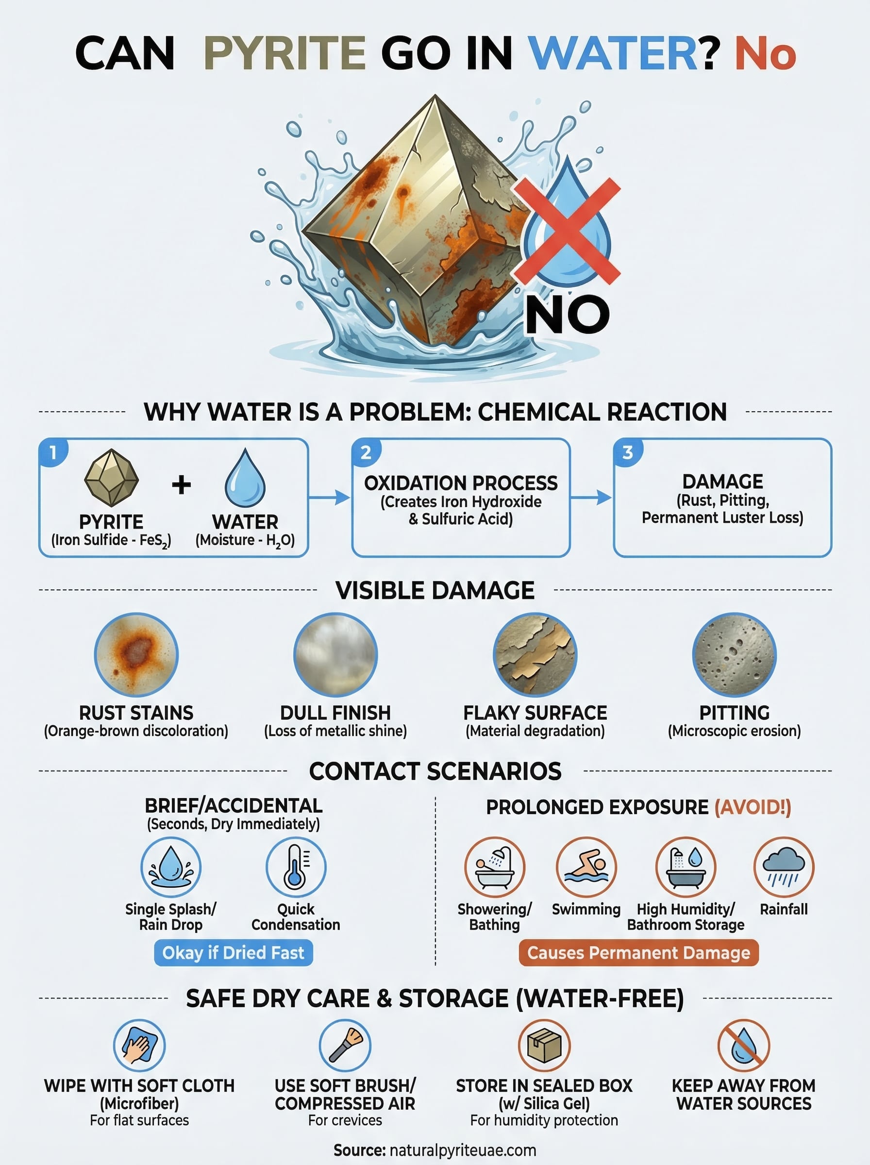 can pyrite go in water infographic