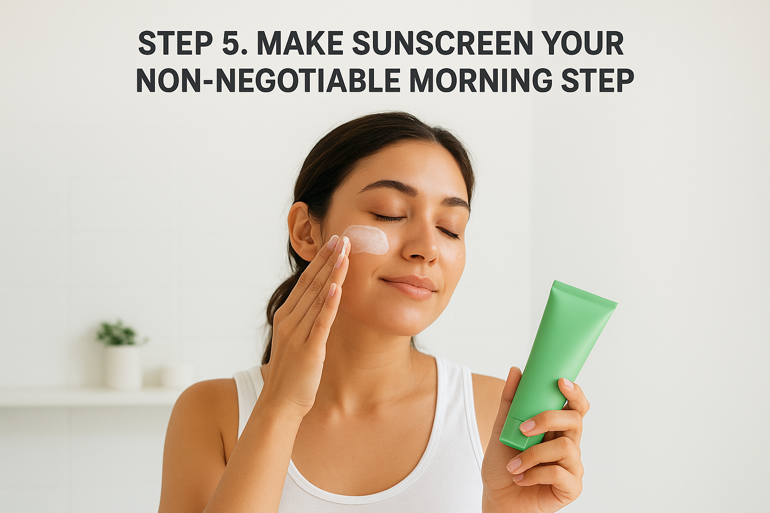 Step 5. Make sunscreen your non-negotiable morning step