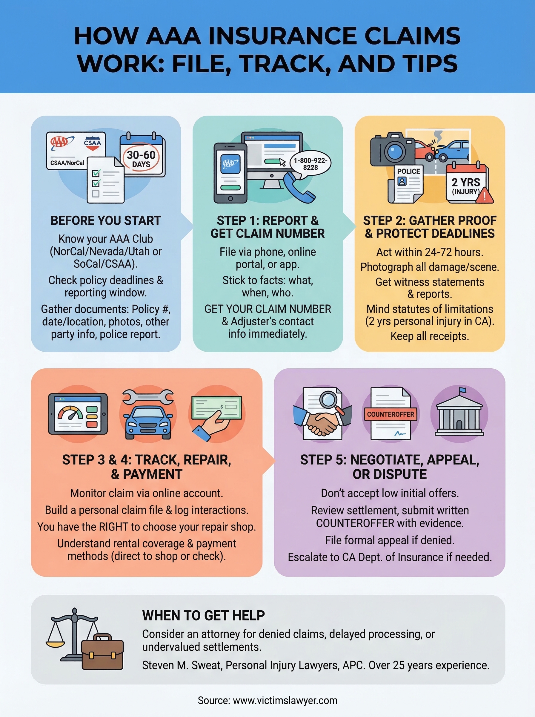aaa insurance claims infographic