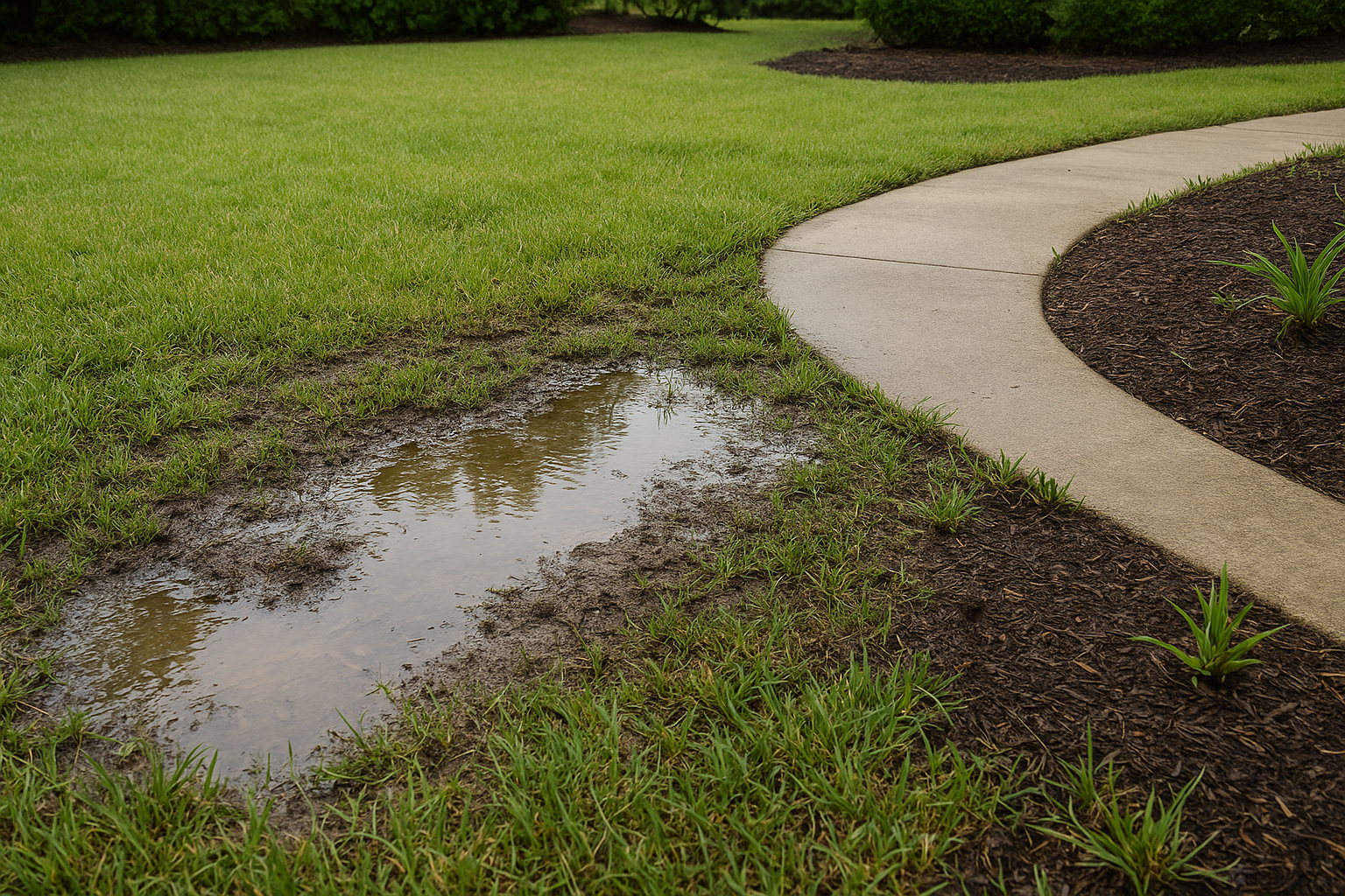 4. You see pooling water, runoff, or soggy areas