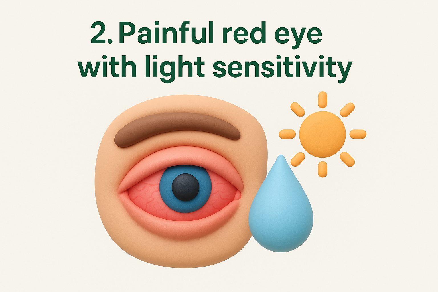2. Painful red eye with light sensitivity