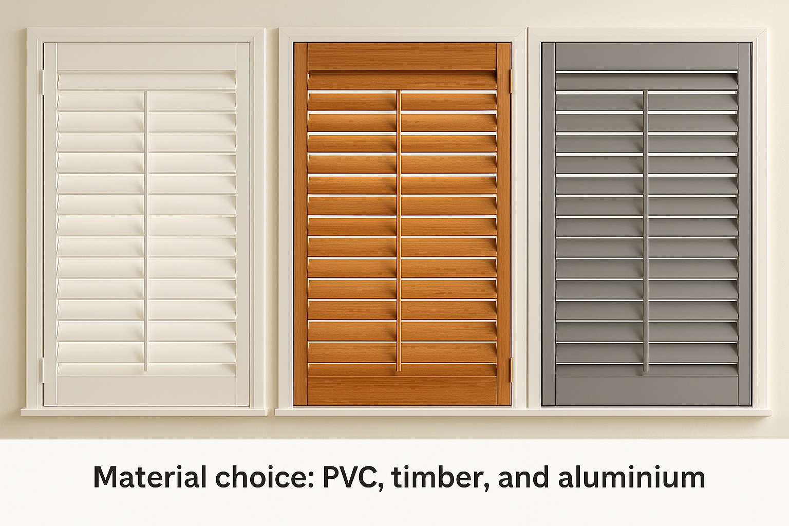 Material choice: PVC, timber, and aluminium