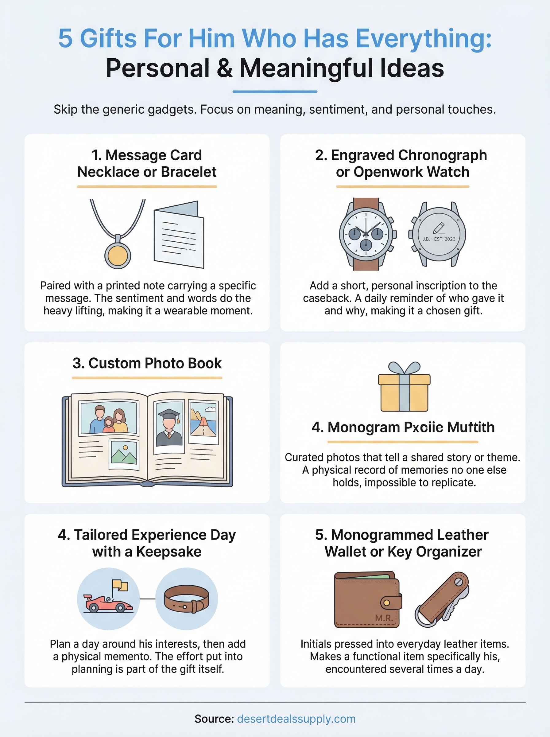 gifts for him who has everything infographic