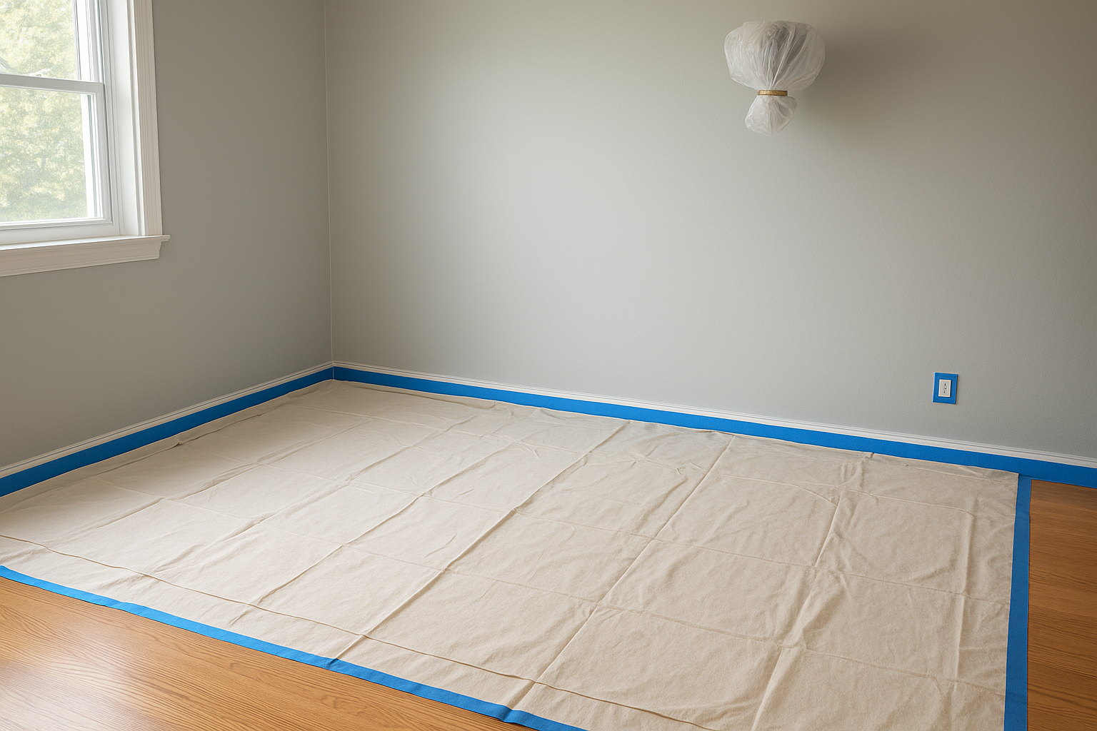 Protect floors, trim, and fixtures