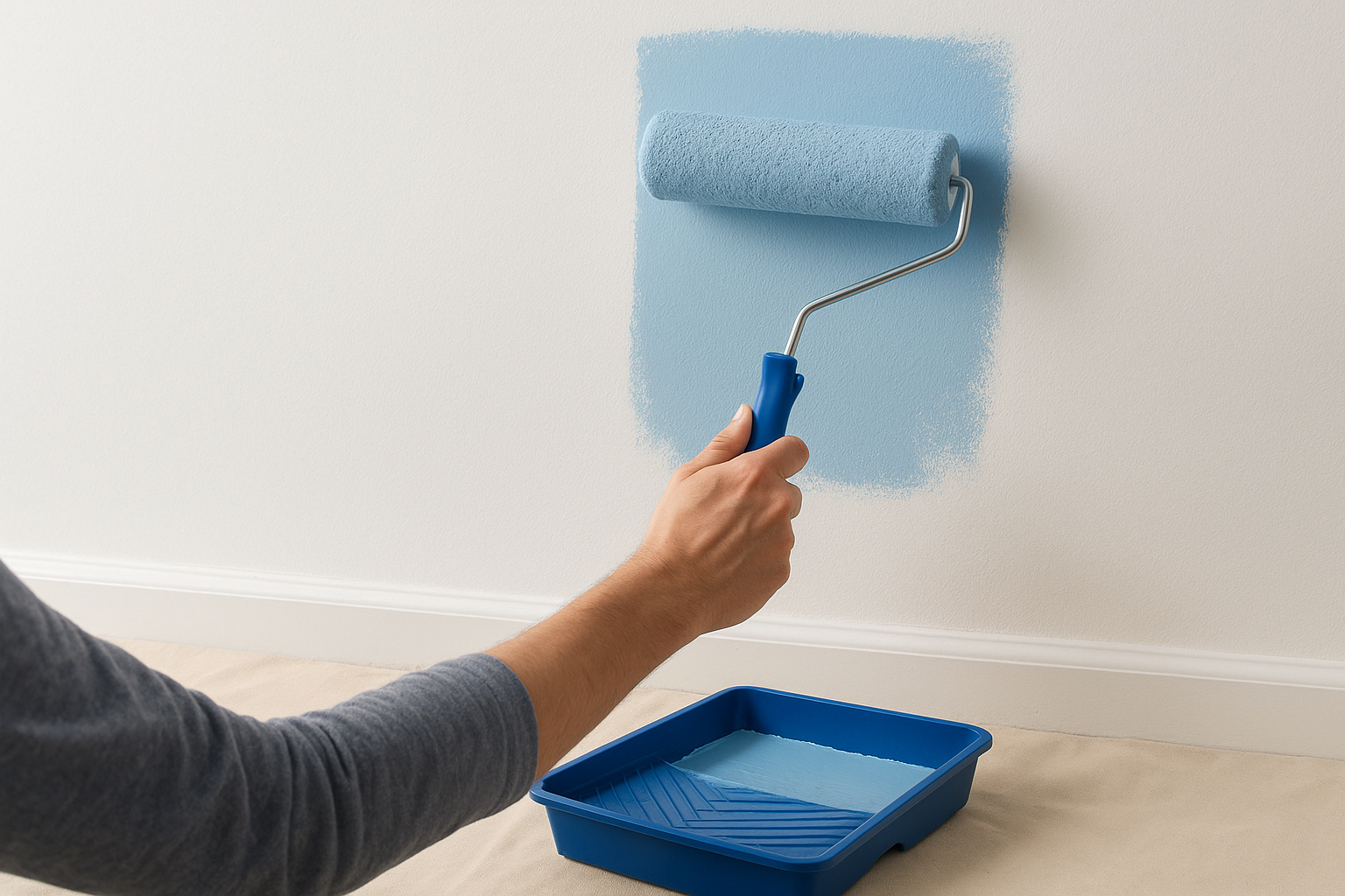 Load the roller and set up your pattern