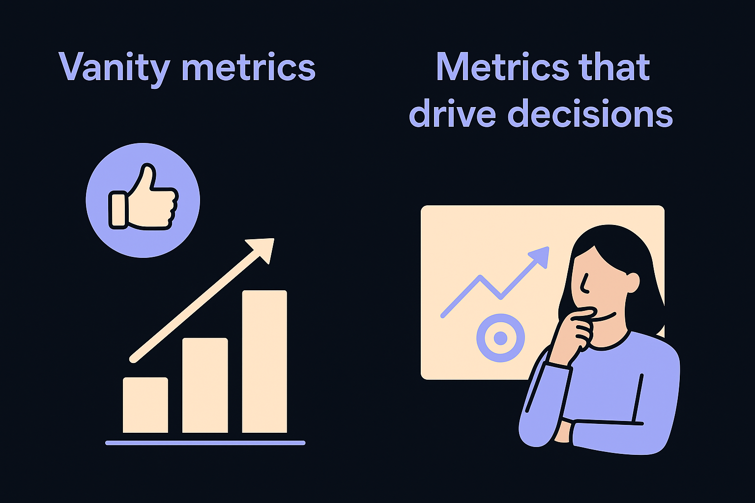 Vanity metrics vs. metrics that drive decisions