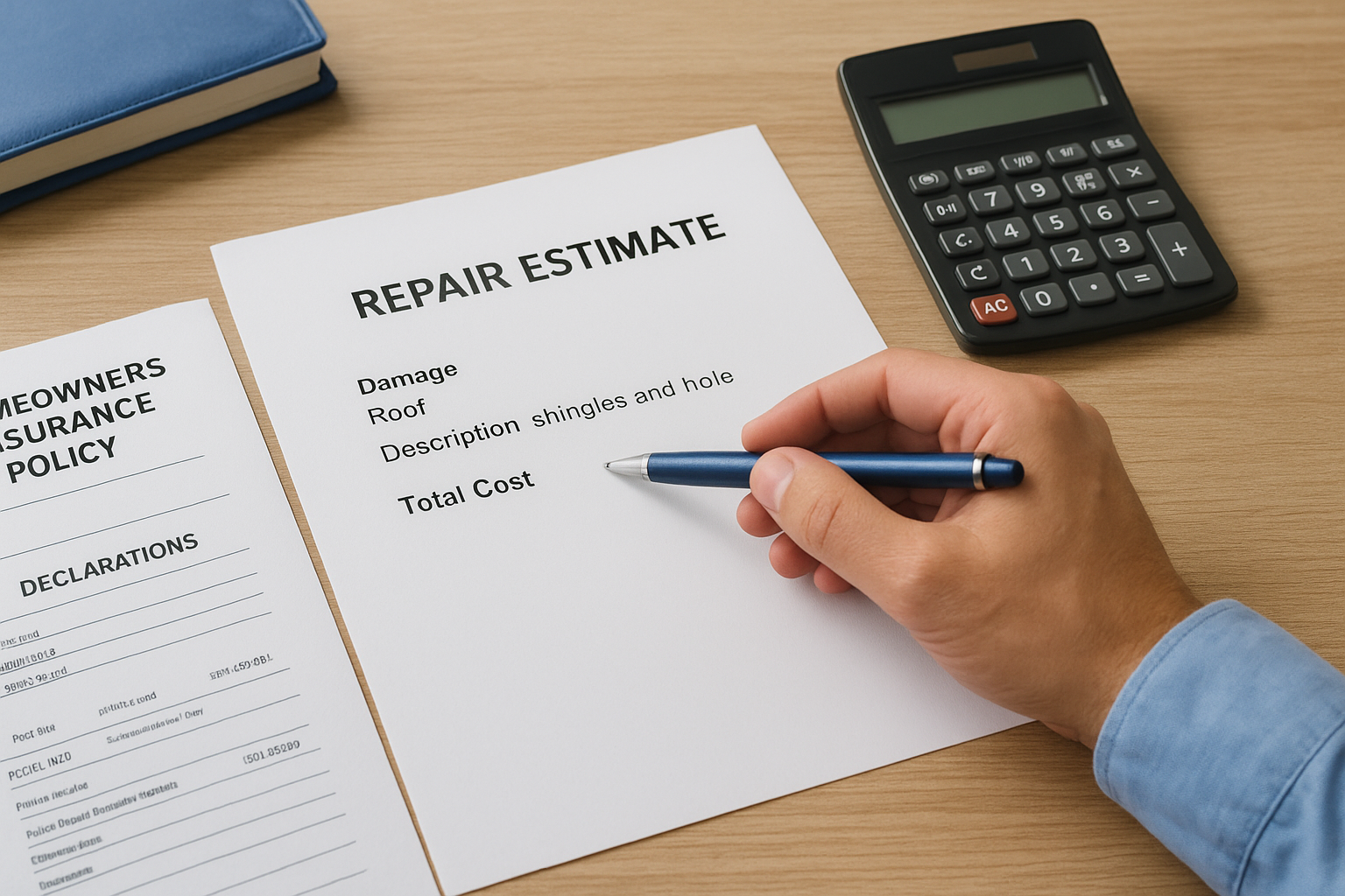 Check your deductible against the repair estimate