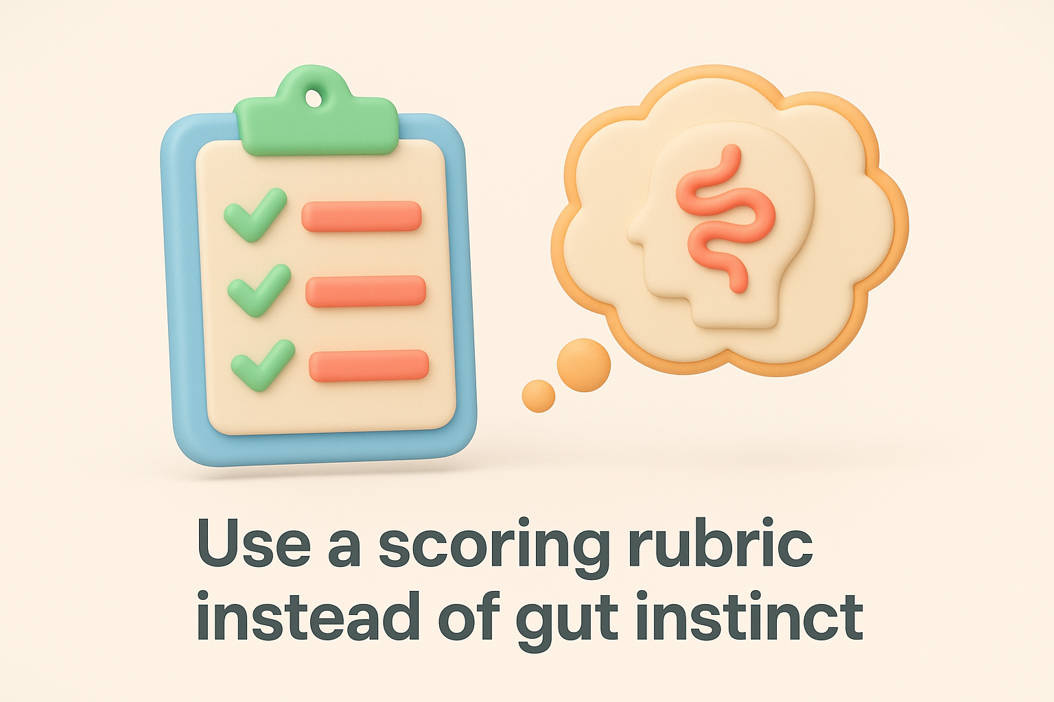 Use a scoring rubric instead of gut instinct