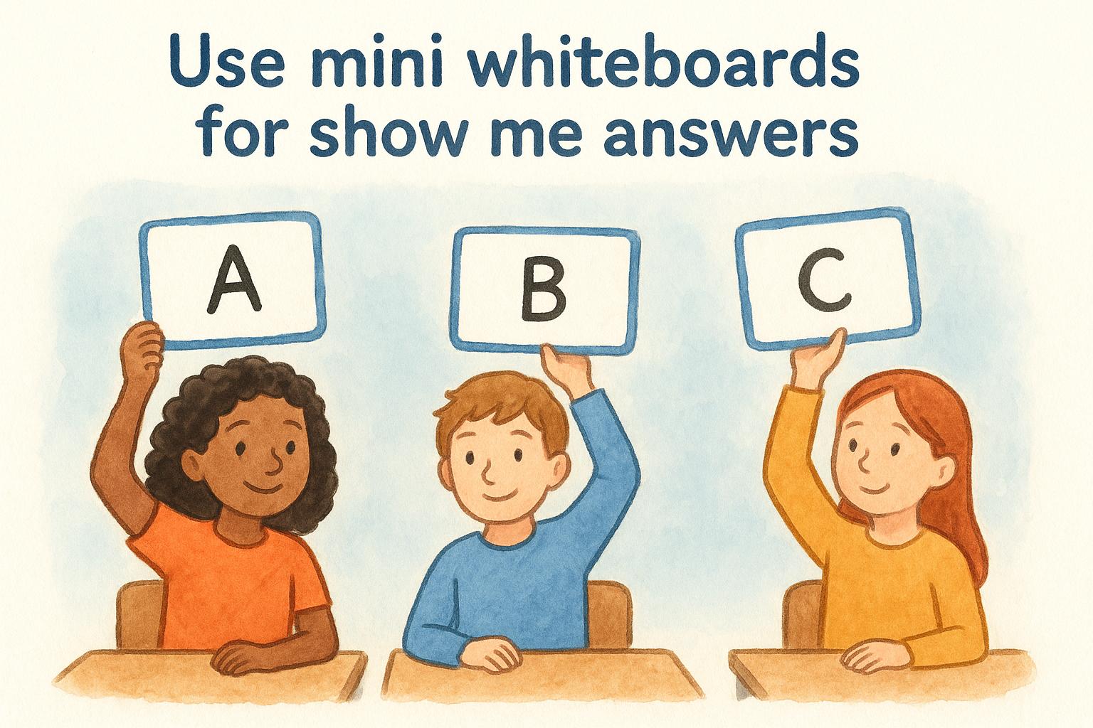 3. Use mini whiteboards for show me answers