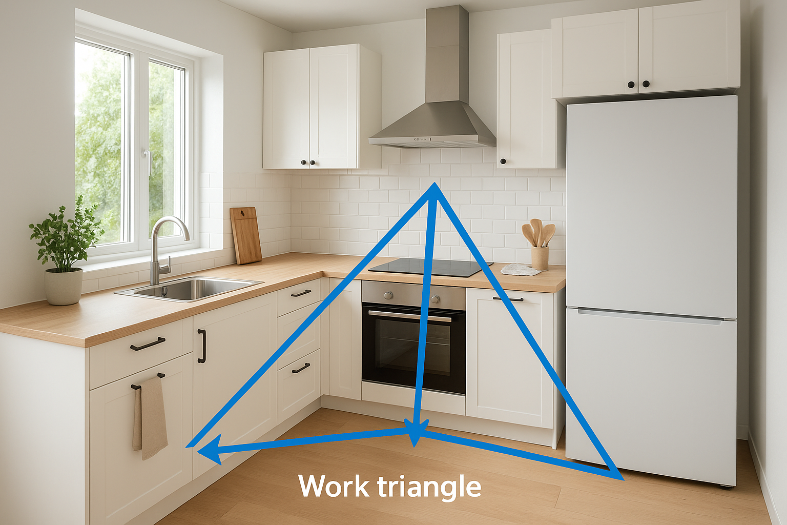 Start with the work triangle