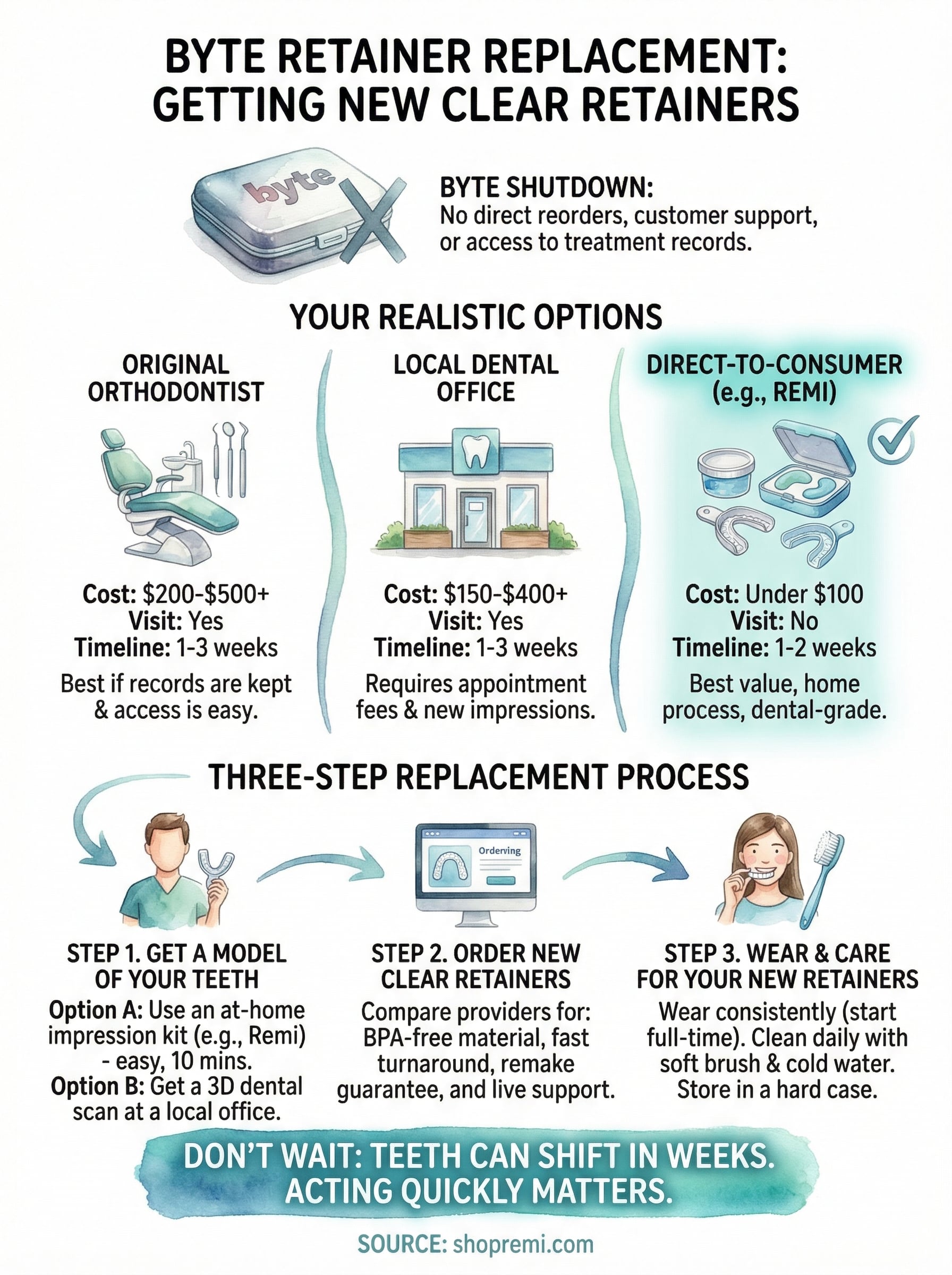byte retainer replacement infographic