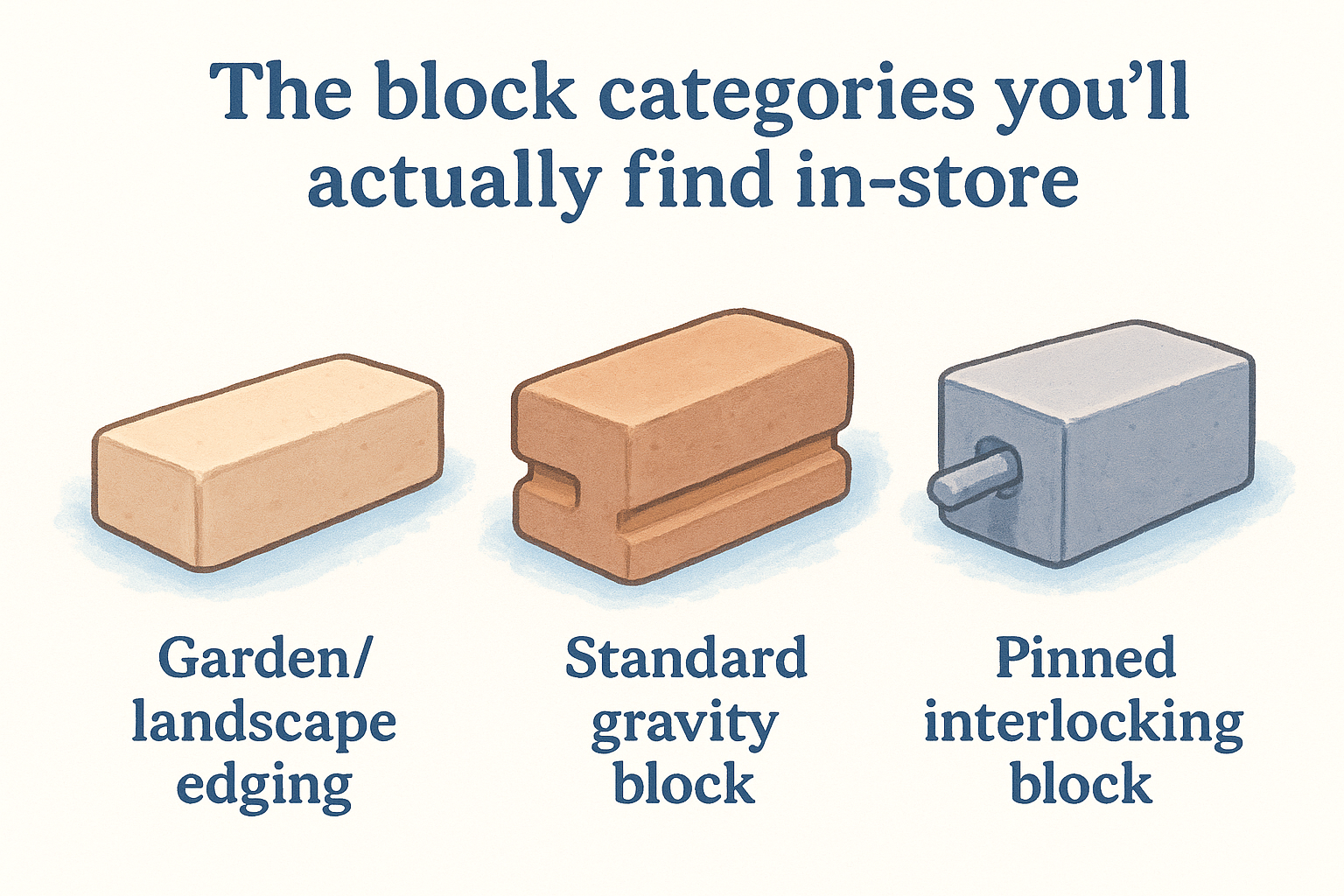 The block categories you'll actually find in-store