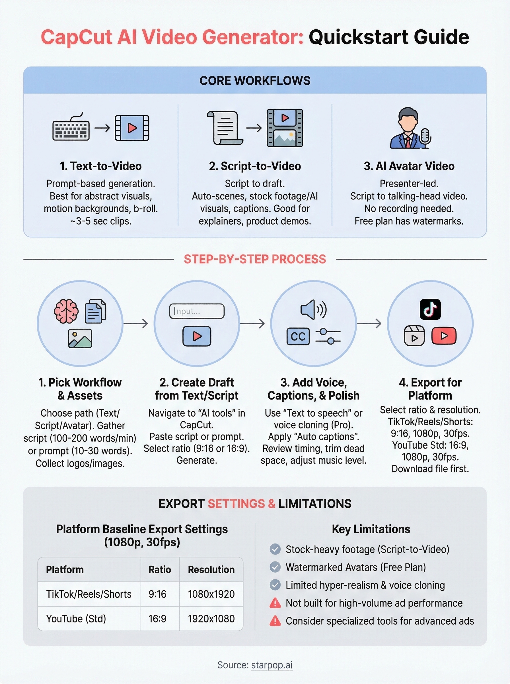 capcut ai video generator infographic