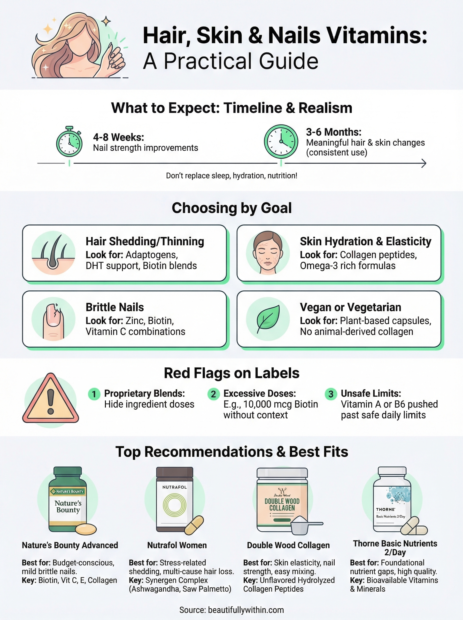 hair skin and nails vitamin reviews infographic