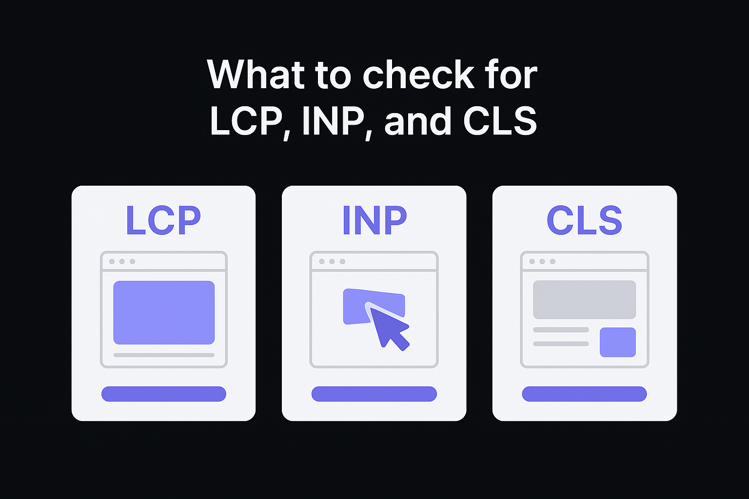 What to check for LCP, INP, and CLS