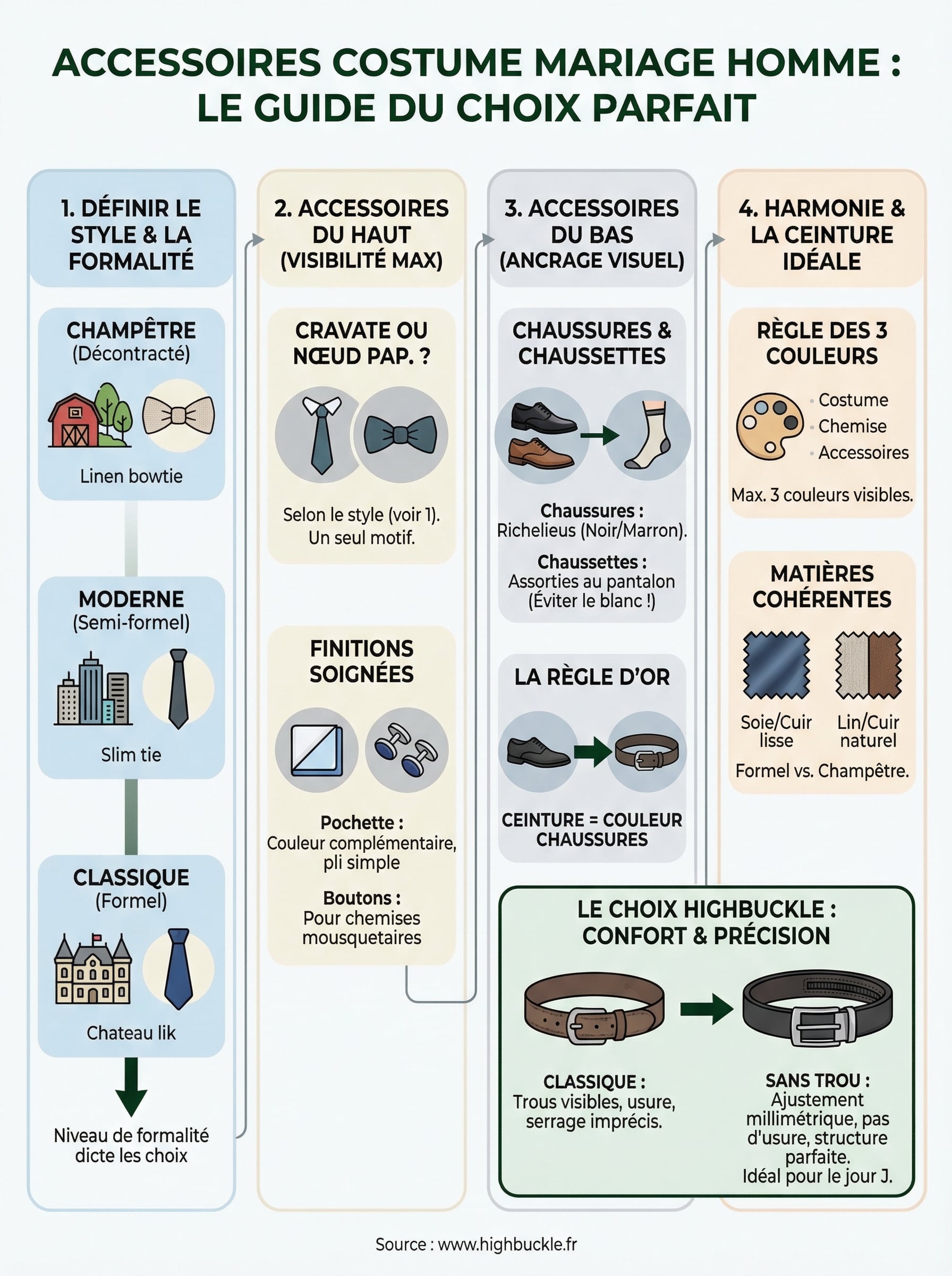 accessoires costume mariage homme infographic