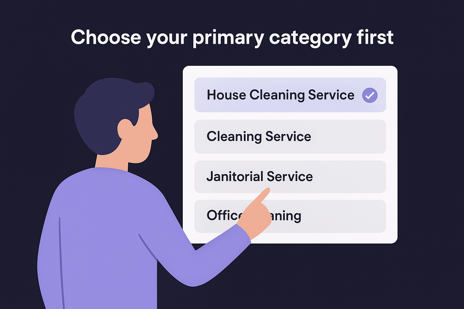 Choose your primary category first