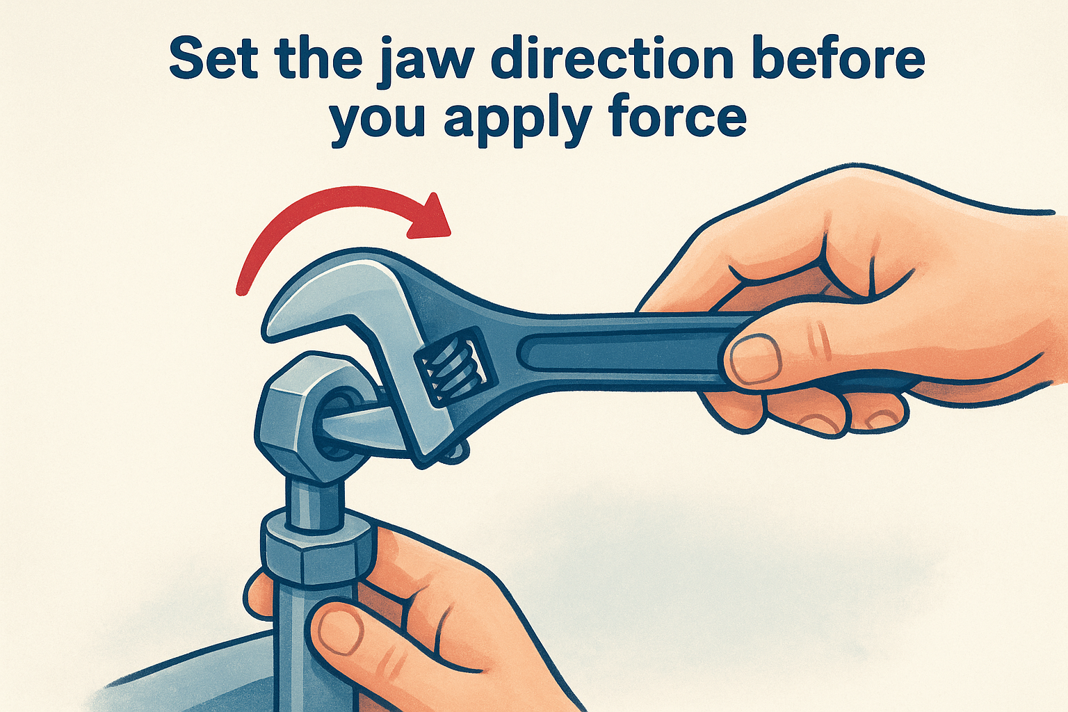 Set the jaw direction before you apply force