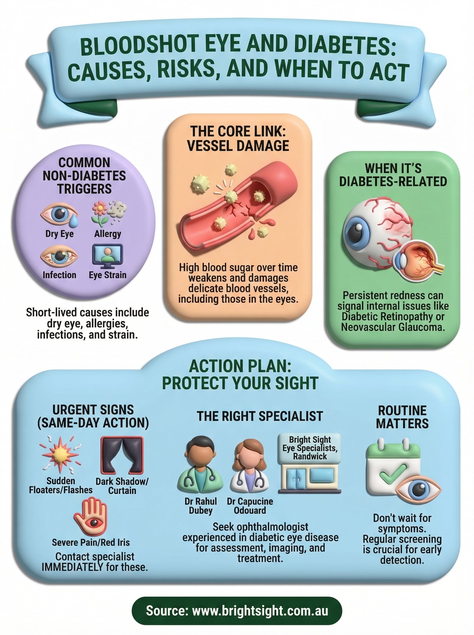 bloodshot eye and diabetes infographic