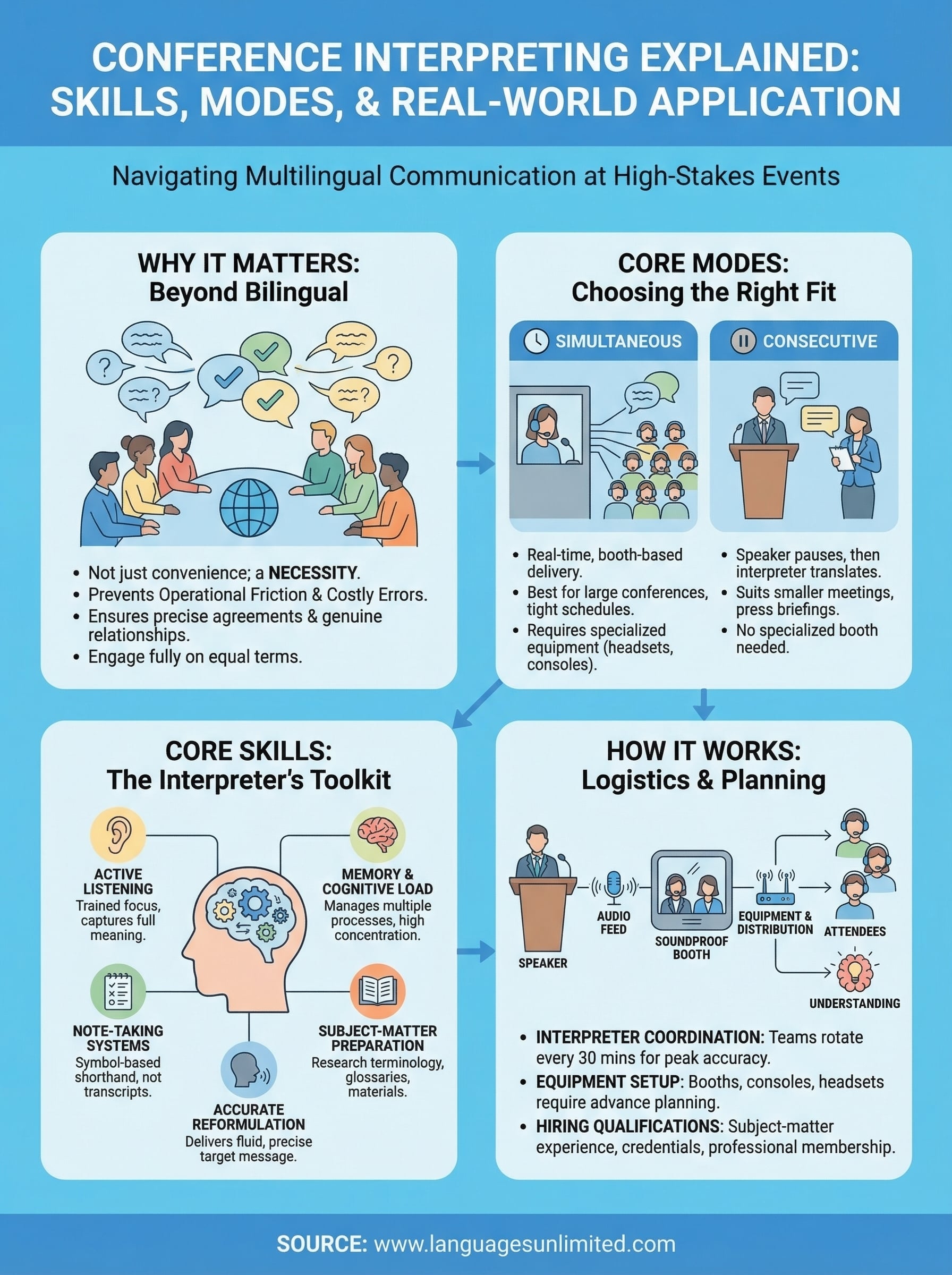conference interpreting explained infographic