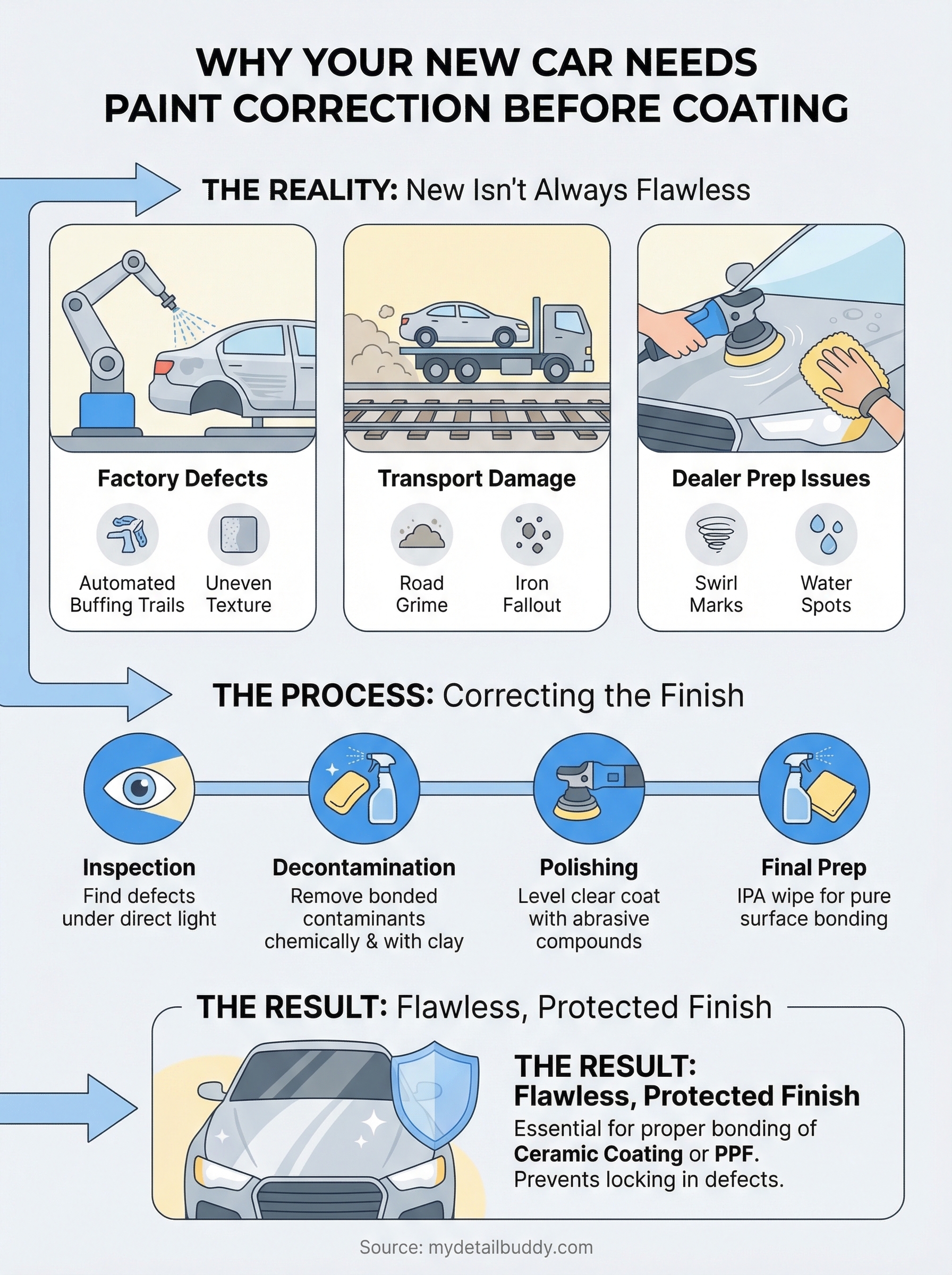 paint correction for new cars infographic