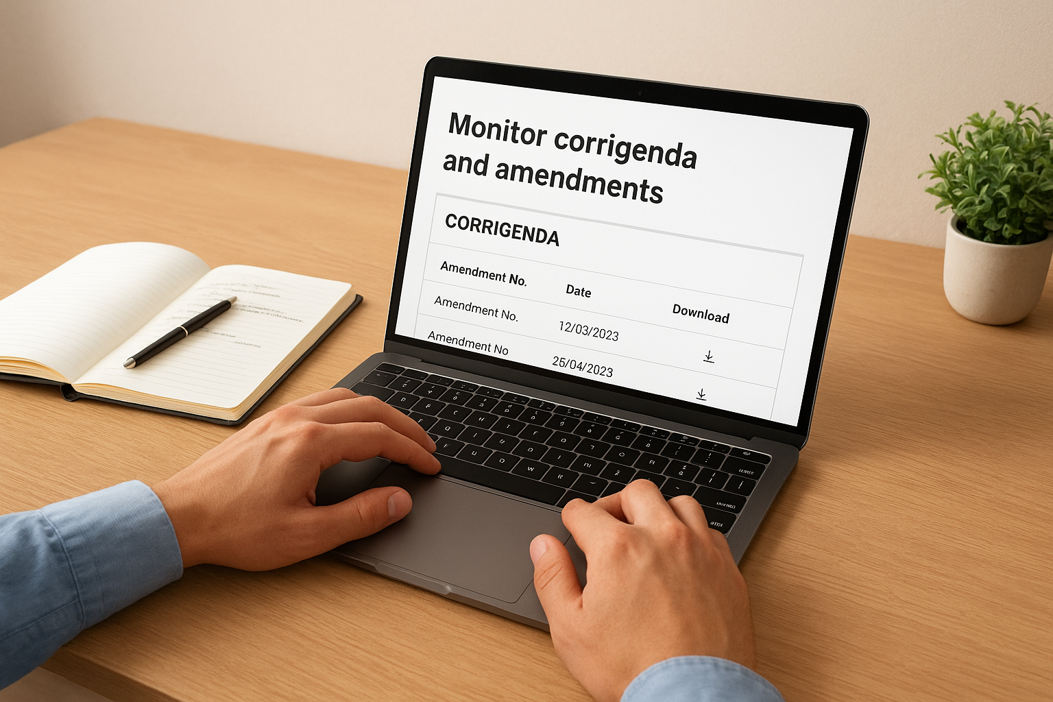 Monitor corrigenda and amendments