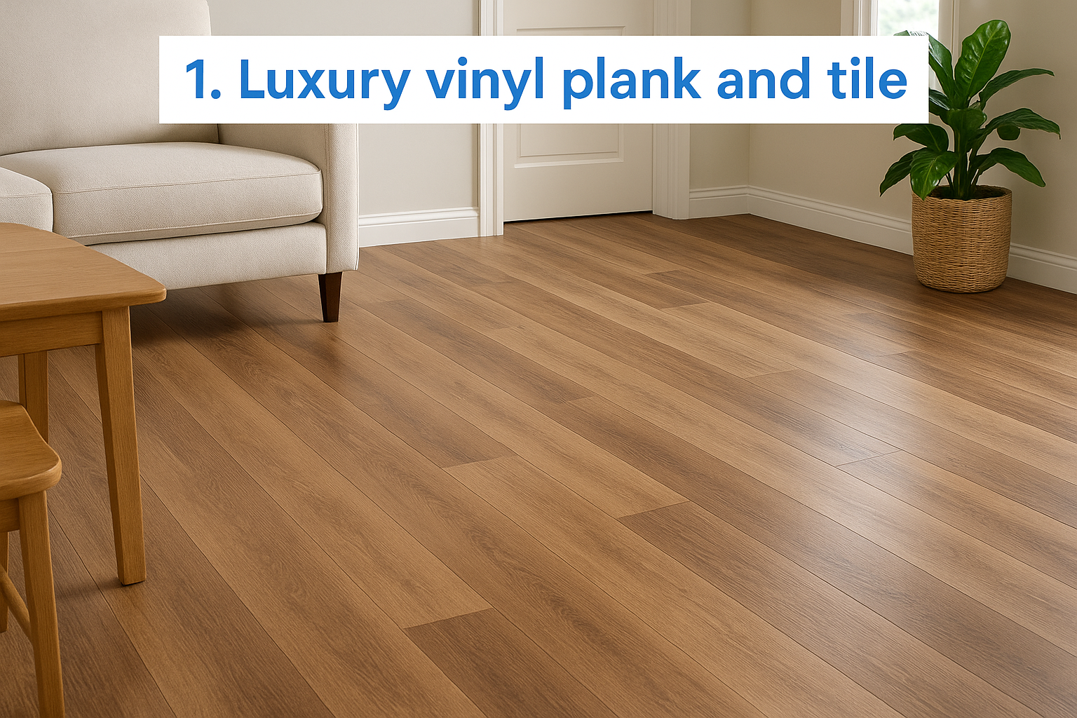 1. Luxury vinyl plank and tile