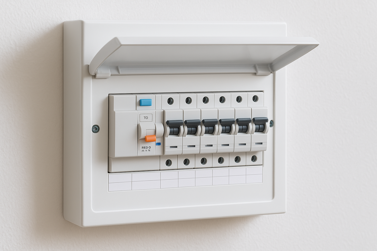 A modern consumer unit with proper RCD protection