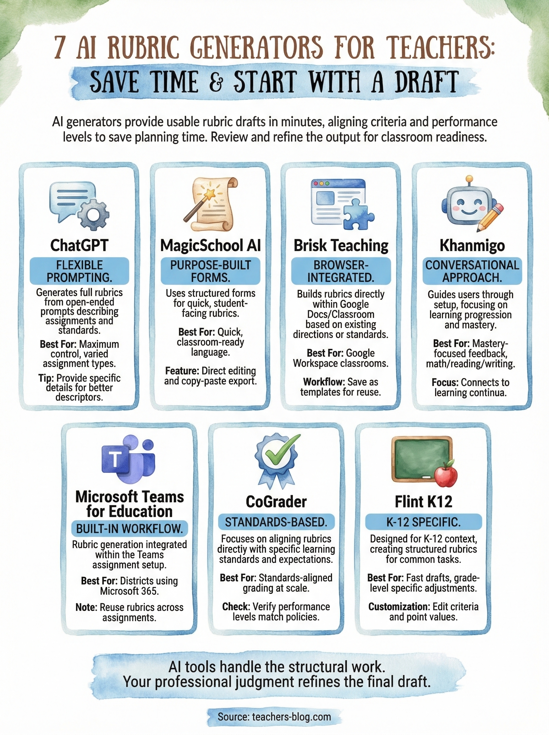 ai rubric generator for teachers infographic