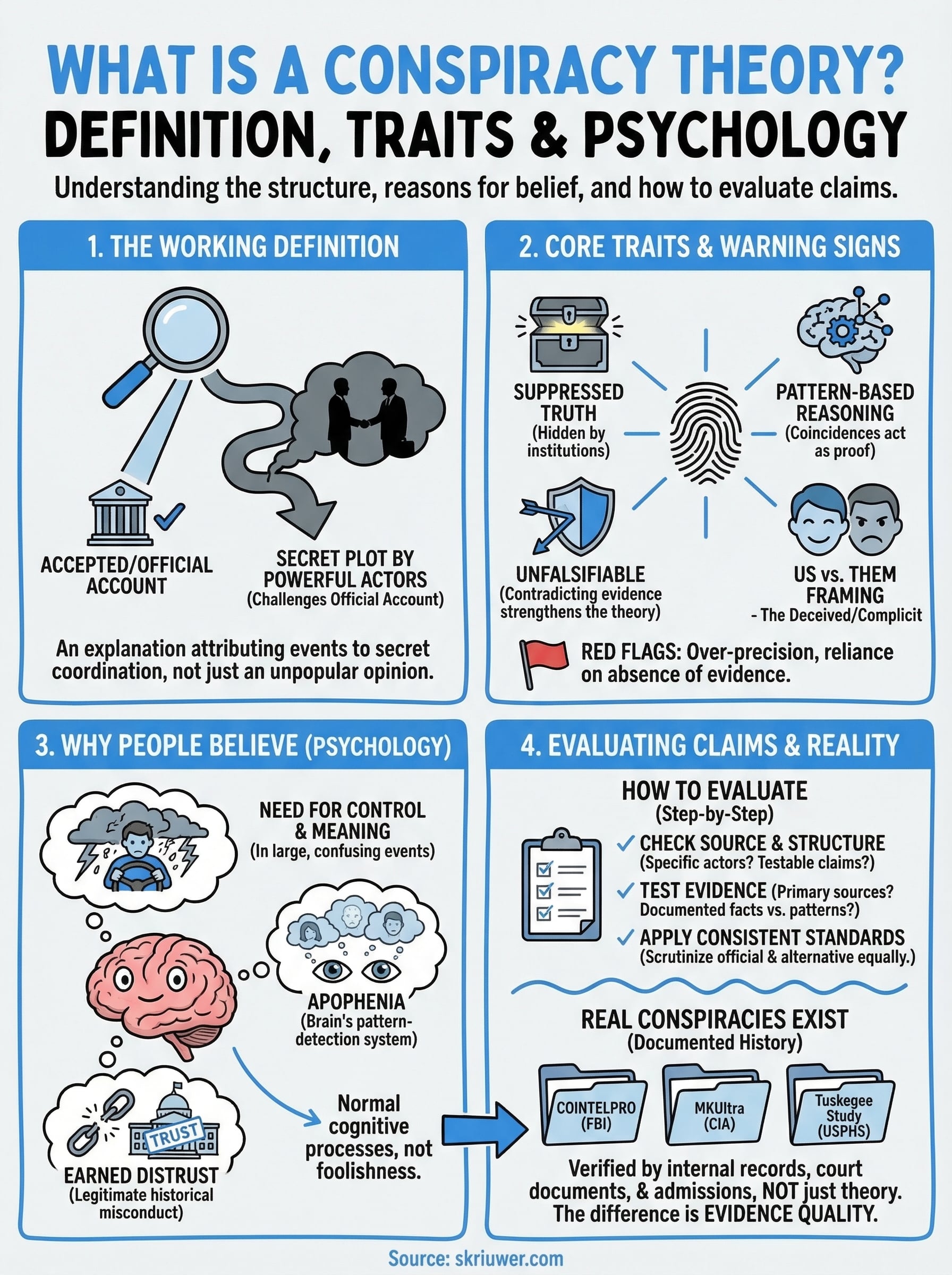 what is a conspiracy theory infographic