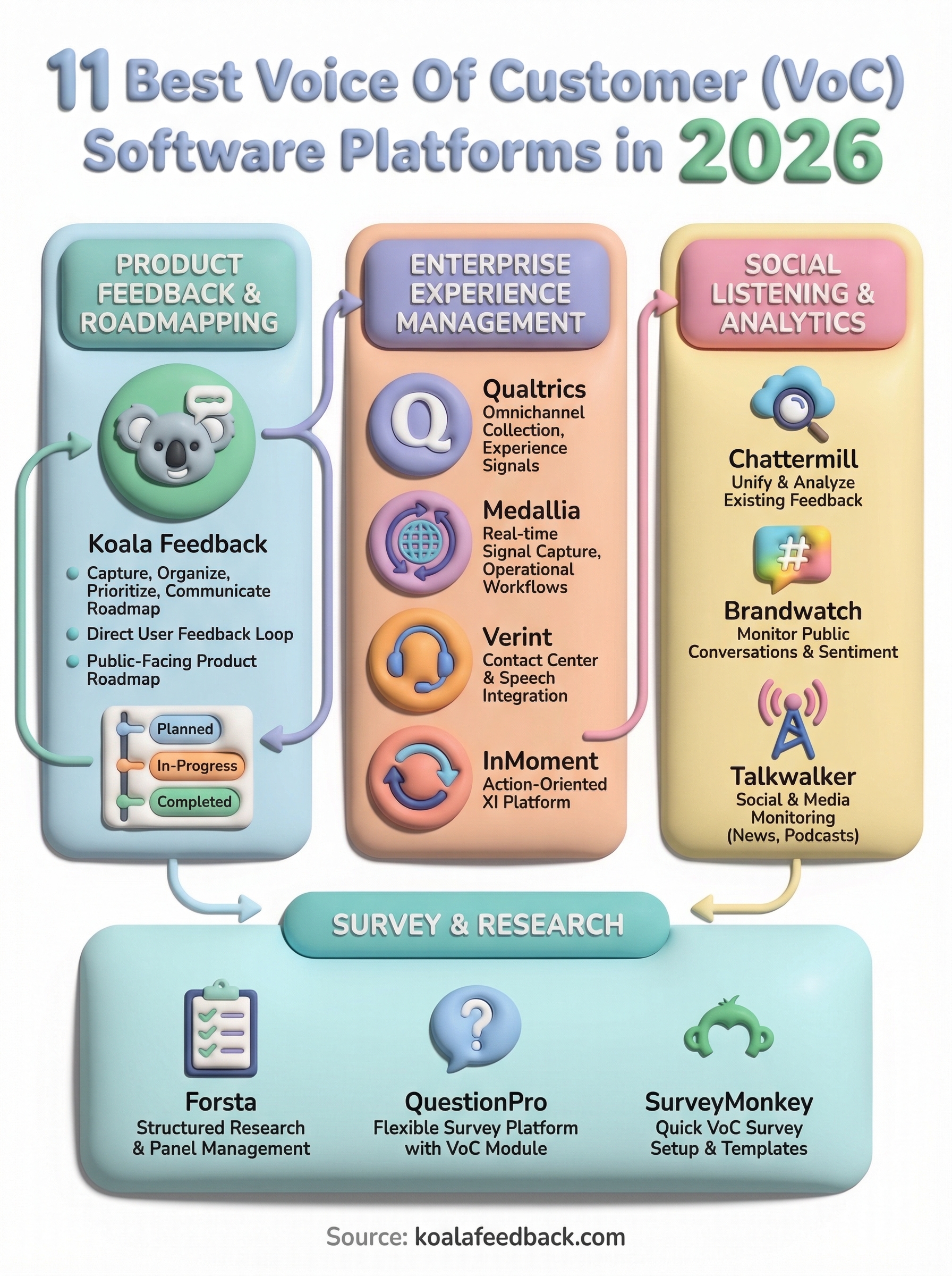 best voice of customer software infographic