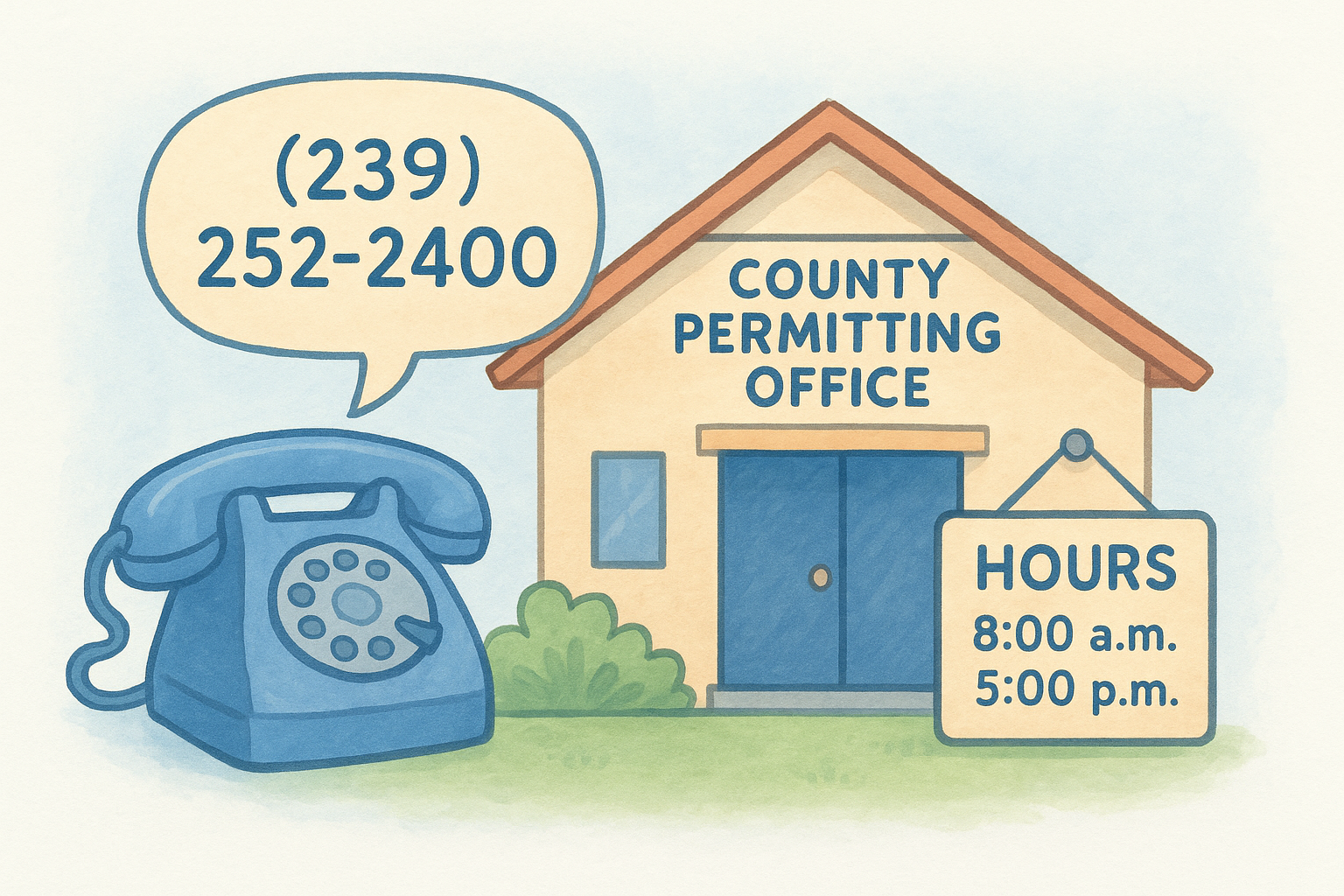 Phone, address, and hours