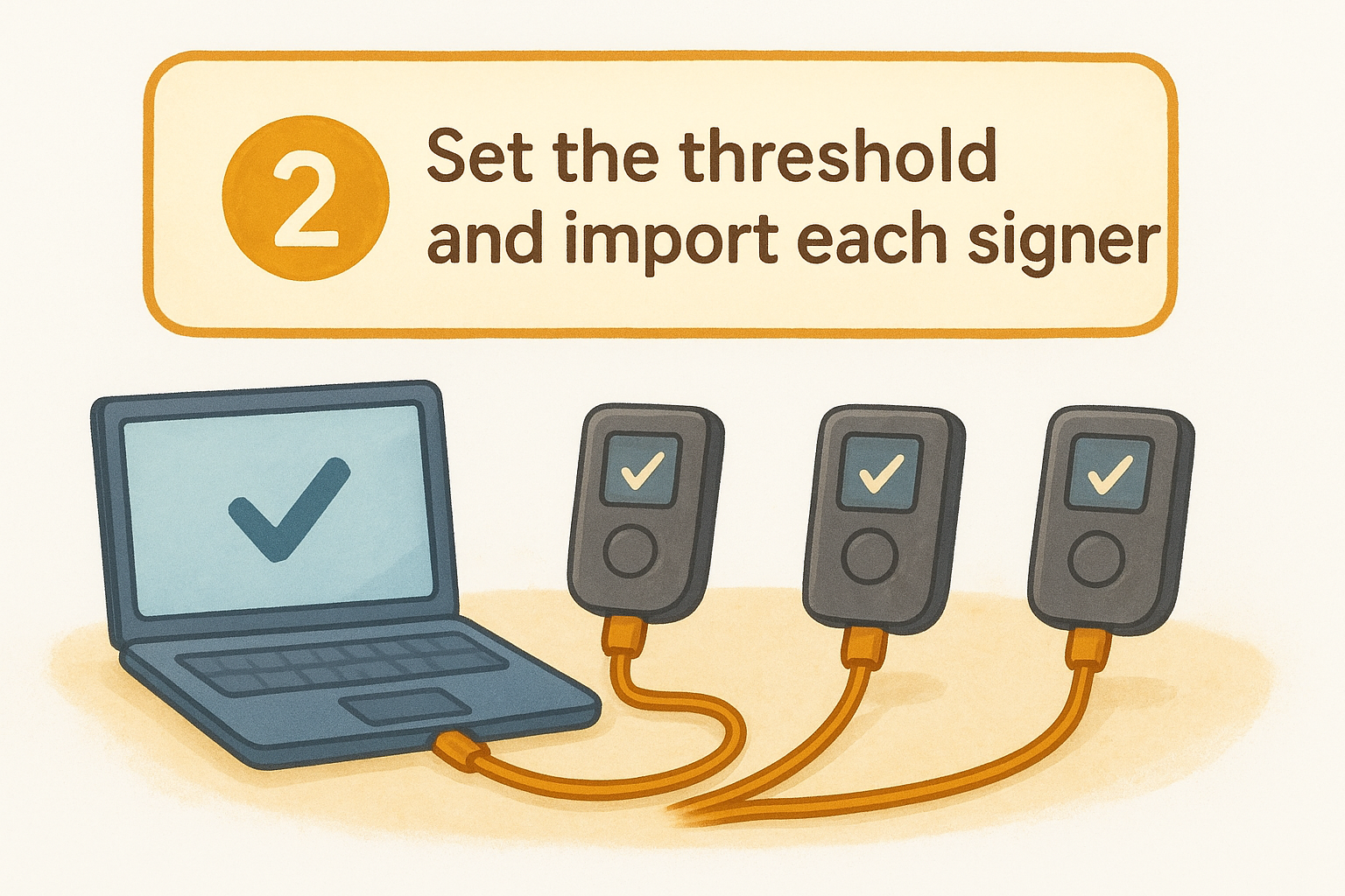 Set the threshold and import each signer