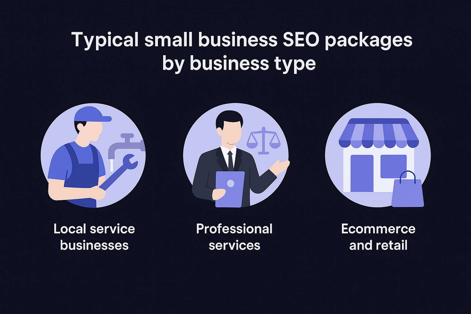 Typical small business SEO packages by business type
