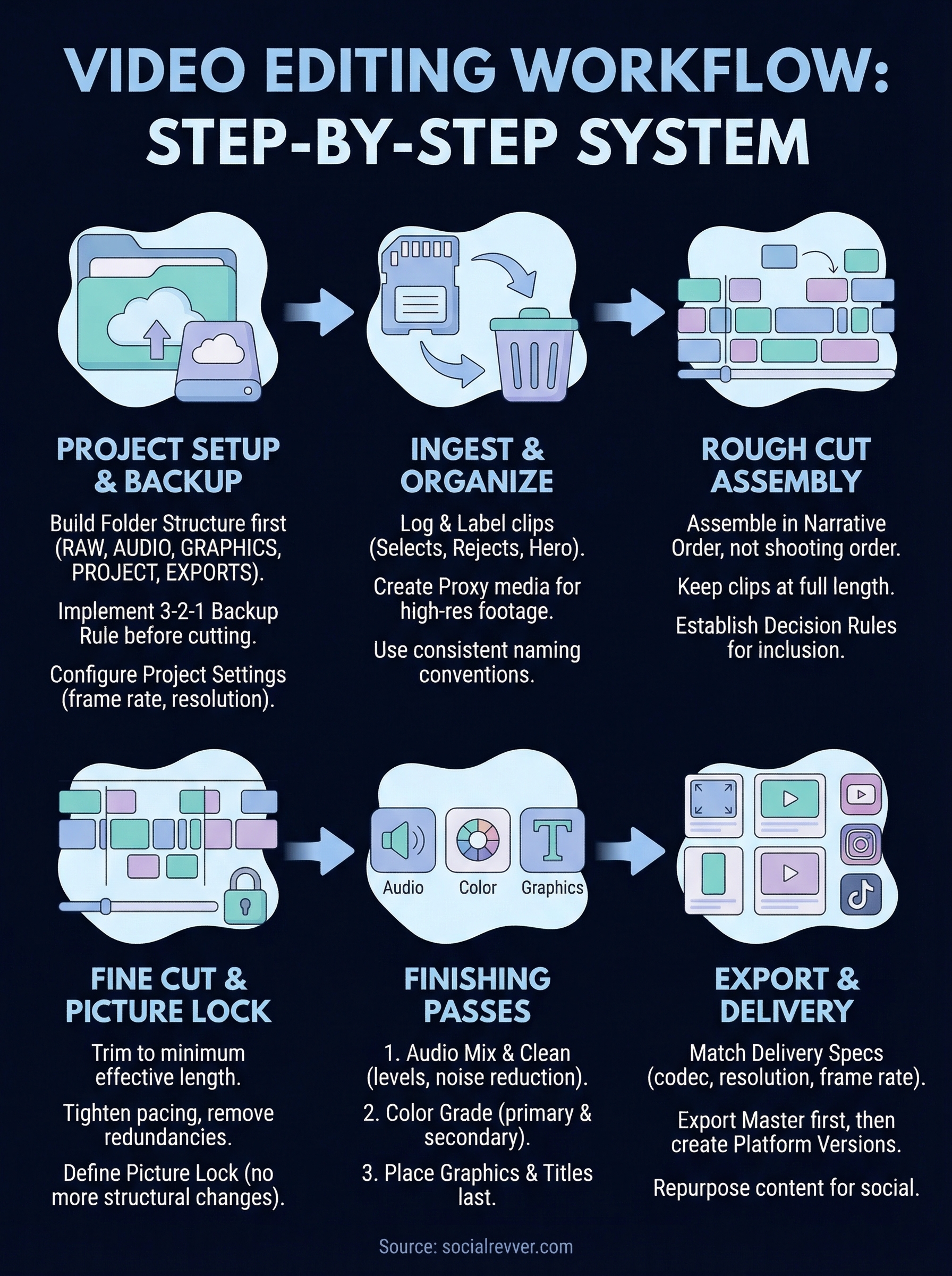 video editing workflow infographic