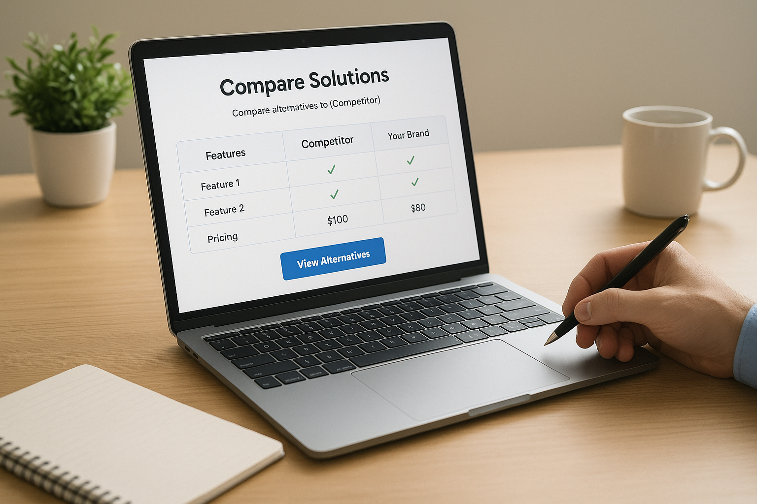 4. Create AI-friendly comparison and alternatives pages