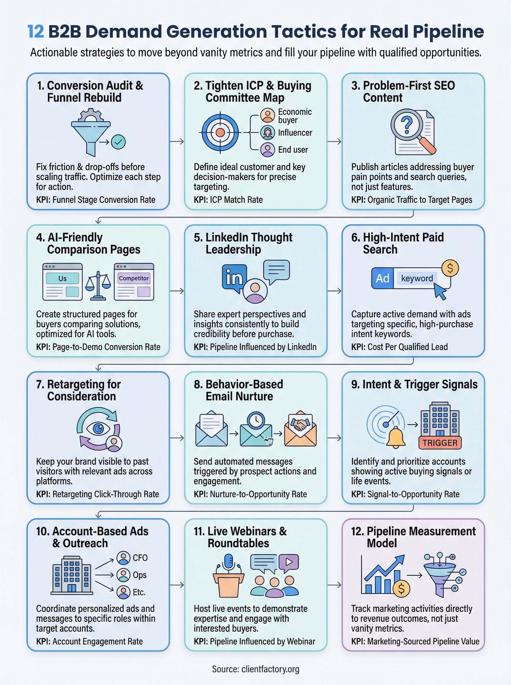 b2b demand generation tactics infographic