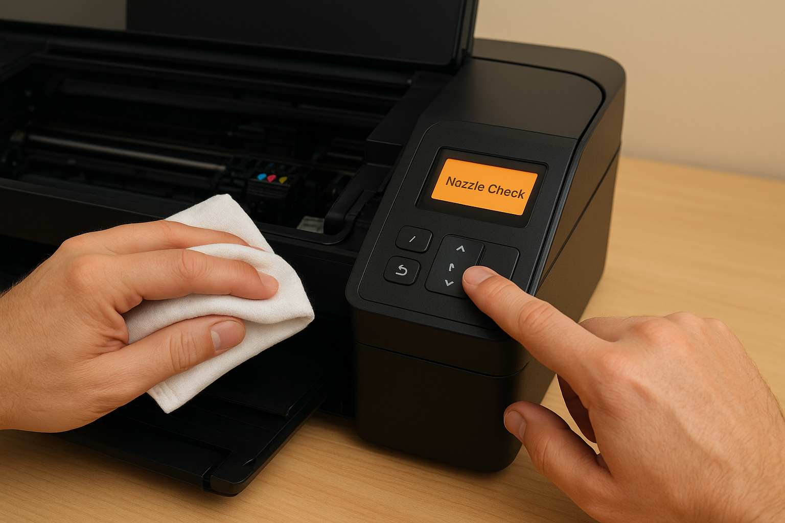 How to run nozzle checks and head cleaning