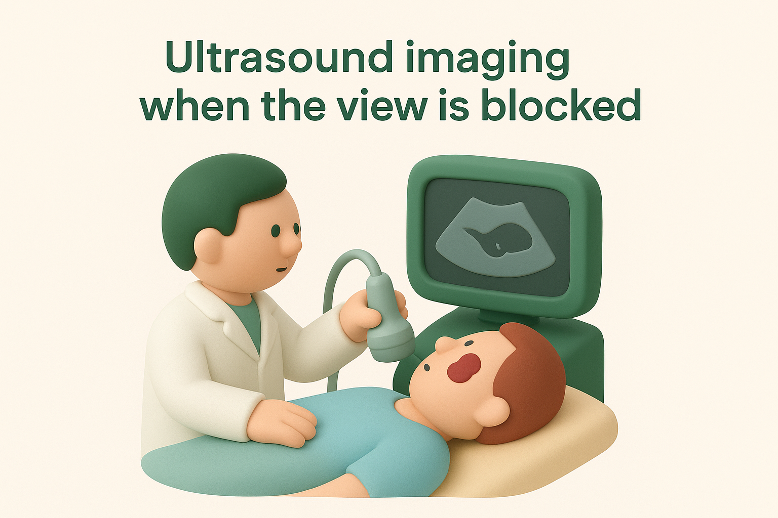 Ultrasound imaging when the view is blocked