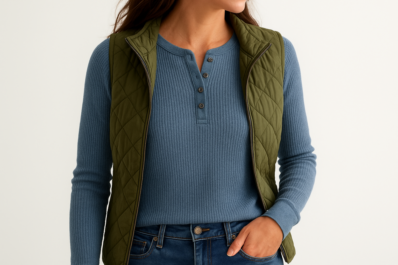4. Waffle-knit henley thermal top