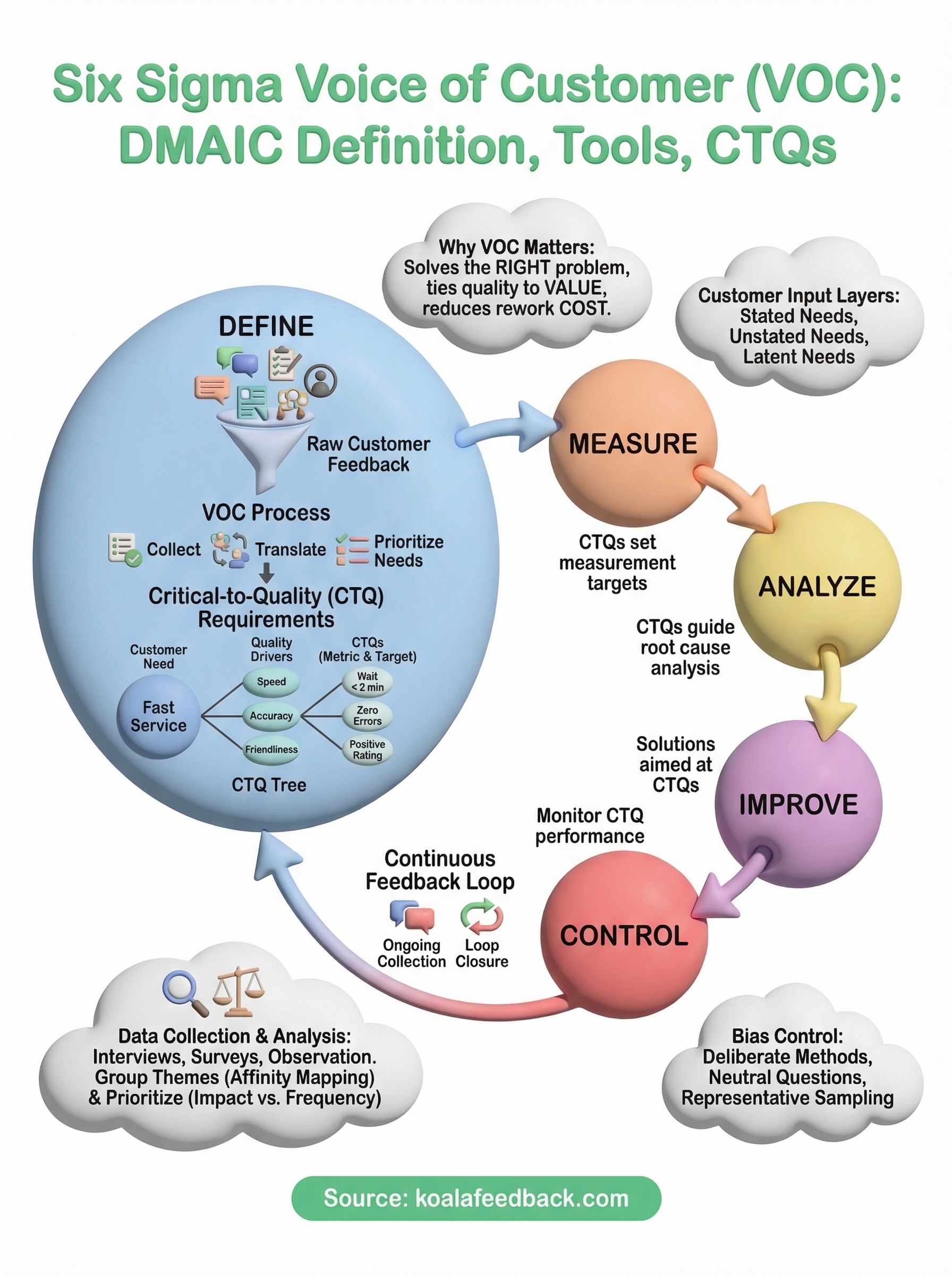 six sigma voice of customer infographic
