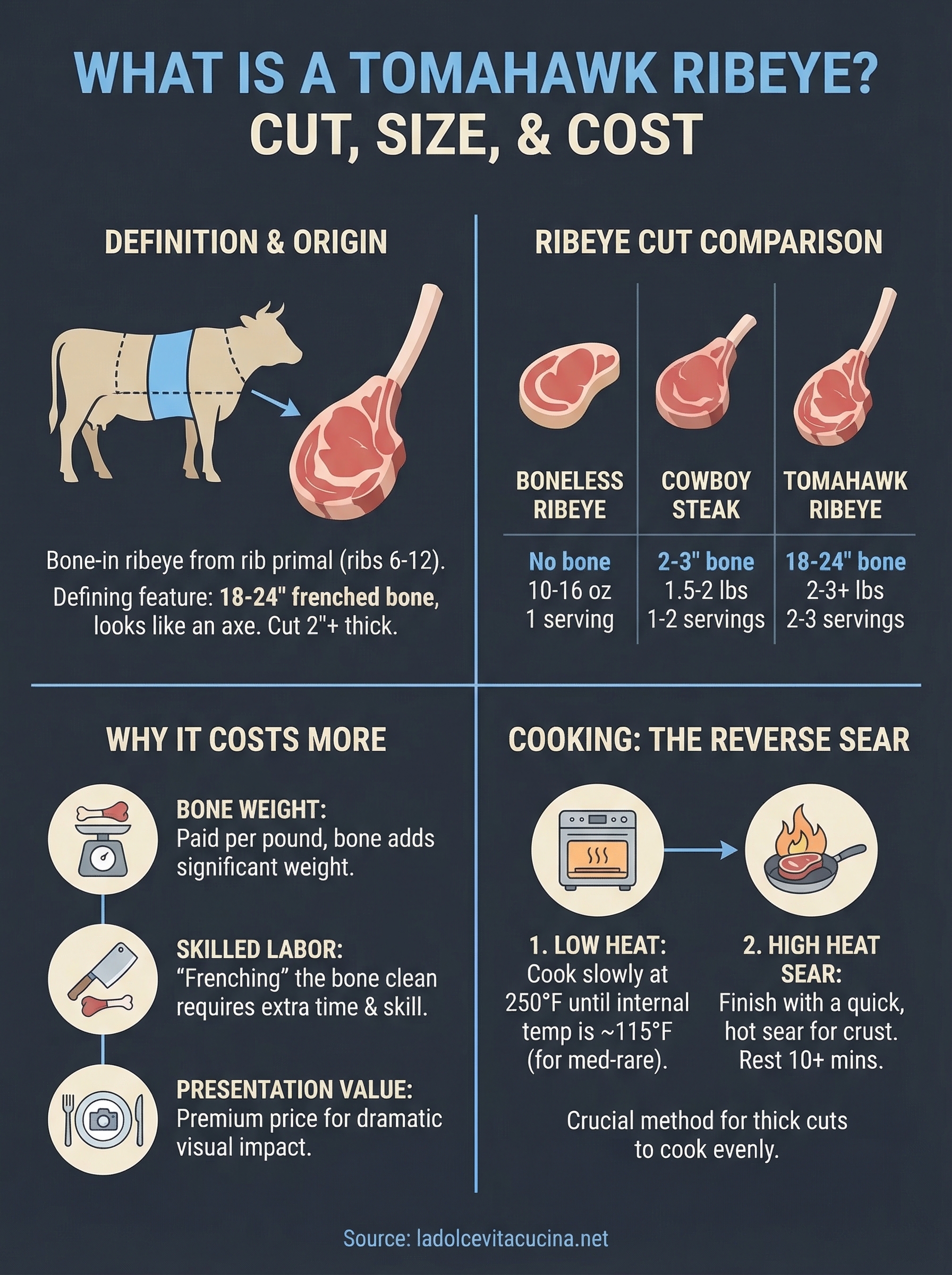 what is a tomahawk ribeye infographic