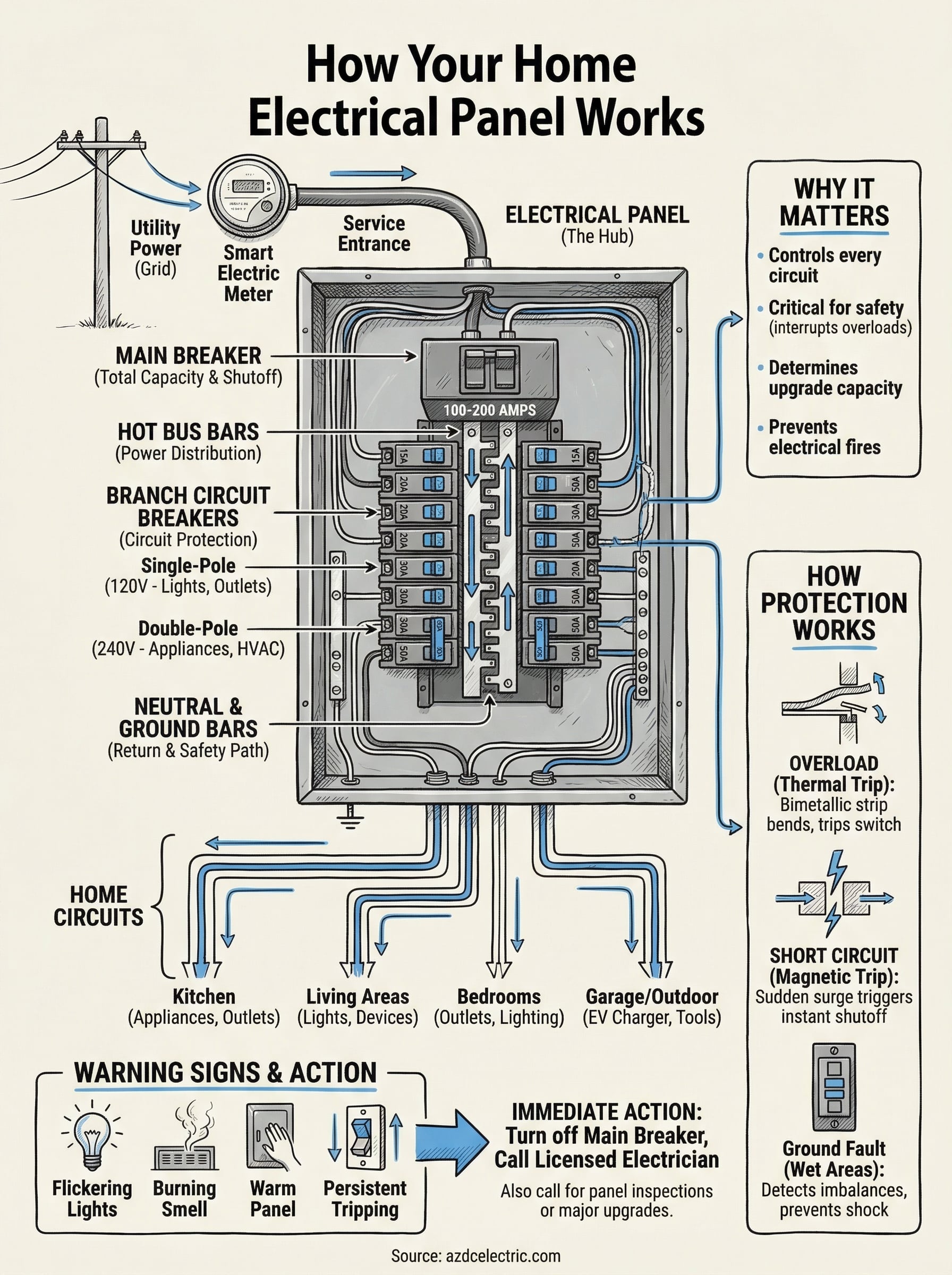 How Does An Electrical Panel Work? Parts, Power, Safety ⚡ AZ DC Electric