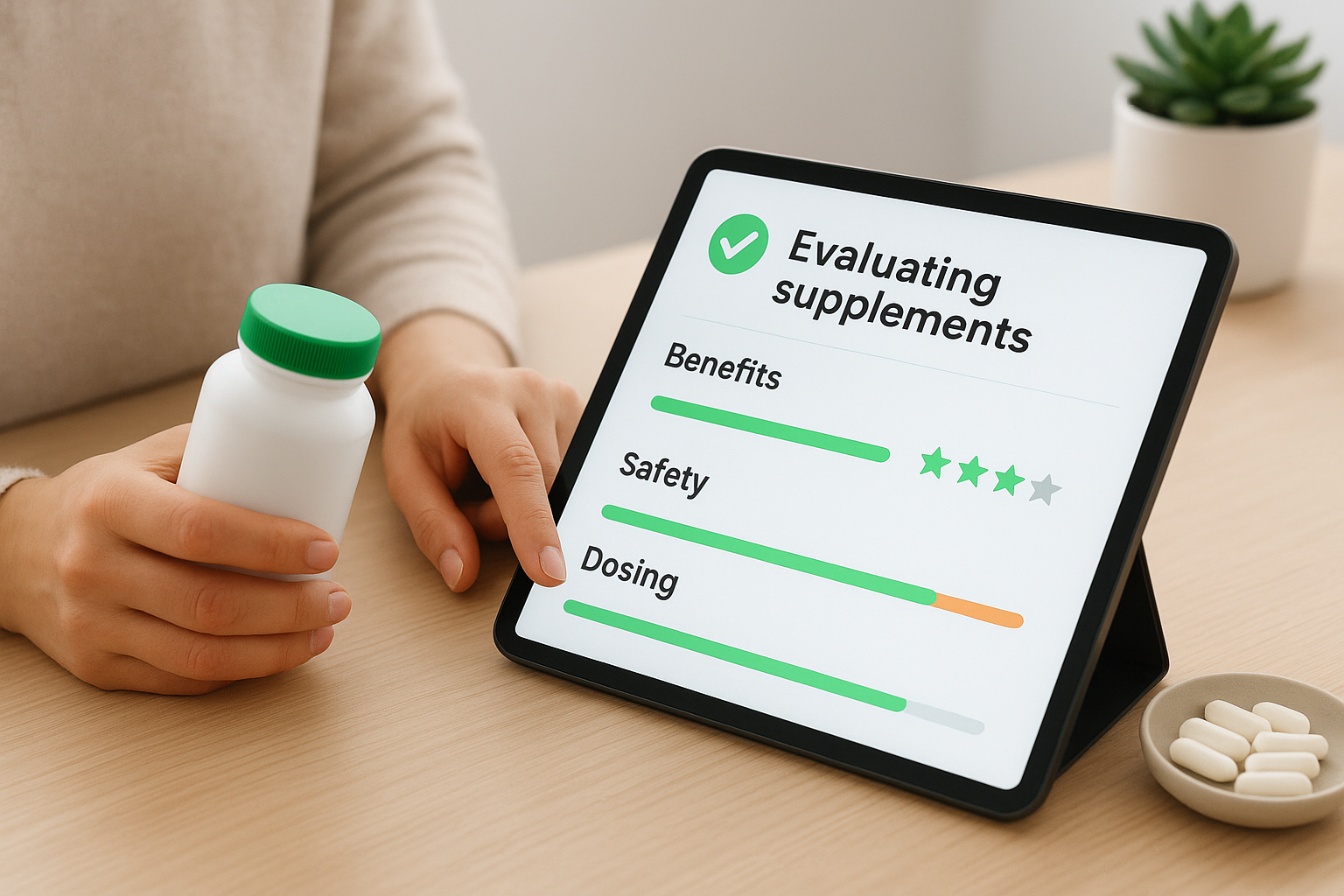 How Examine evaluates benefits, safety, and dosing