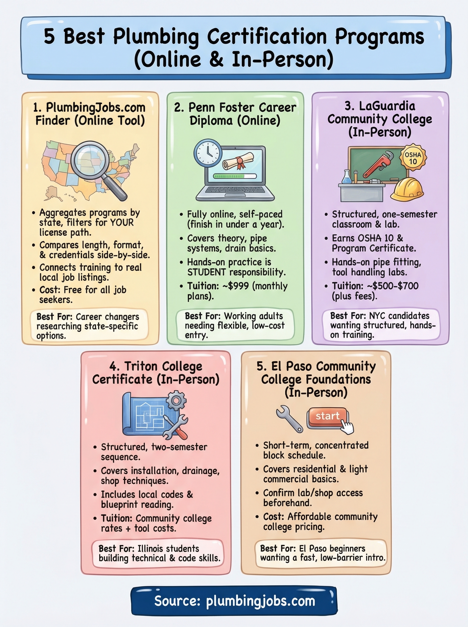 plumbing certification programs infographic
