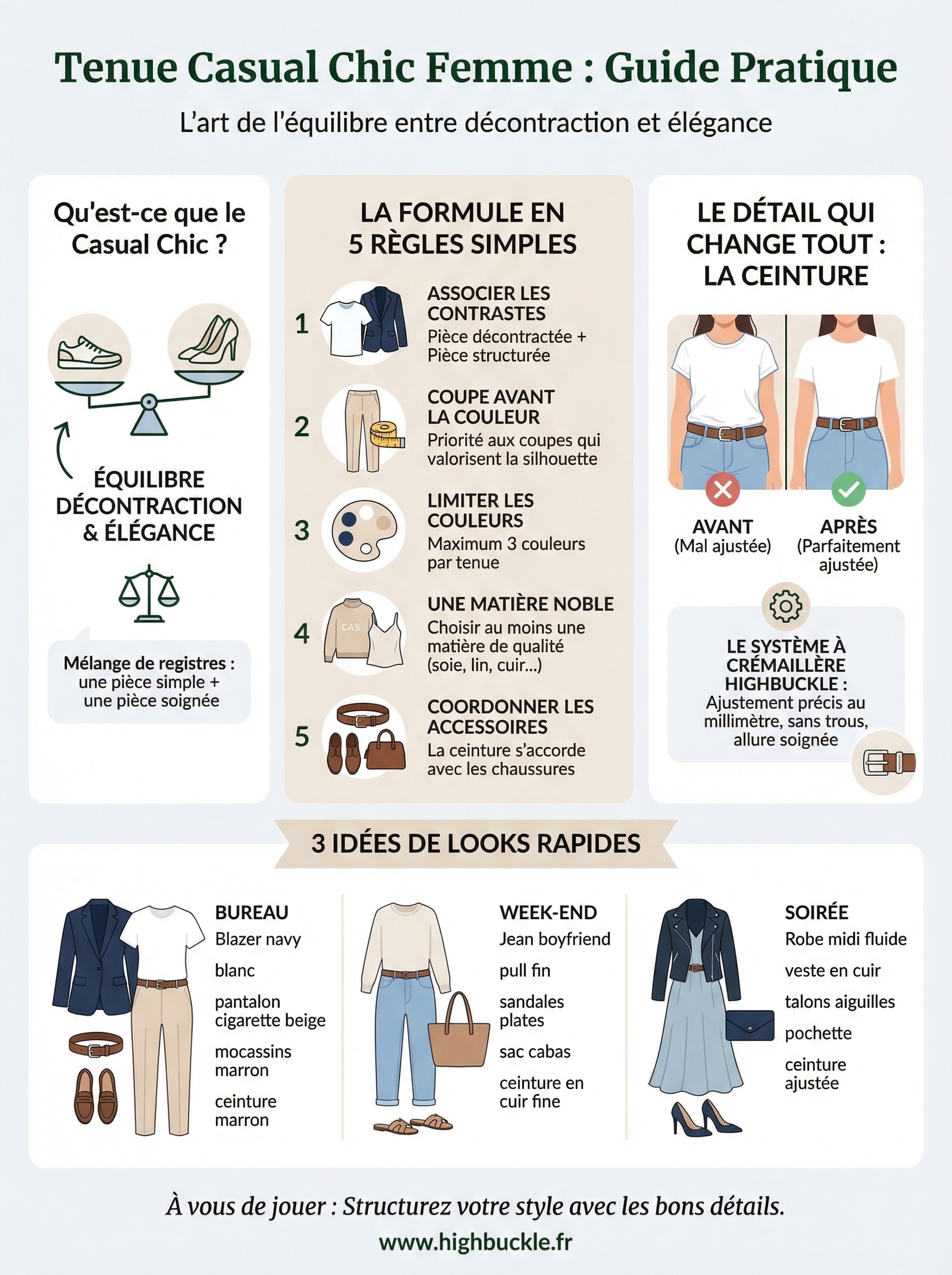 tenue casual chic femme infographic