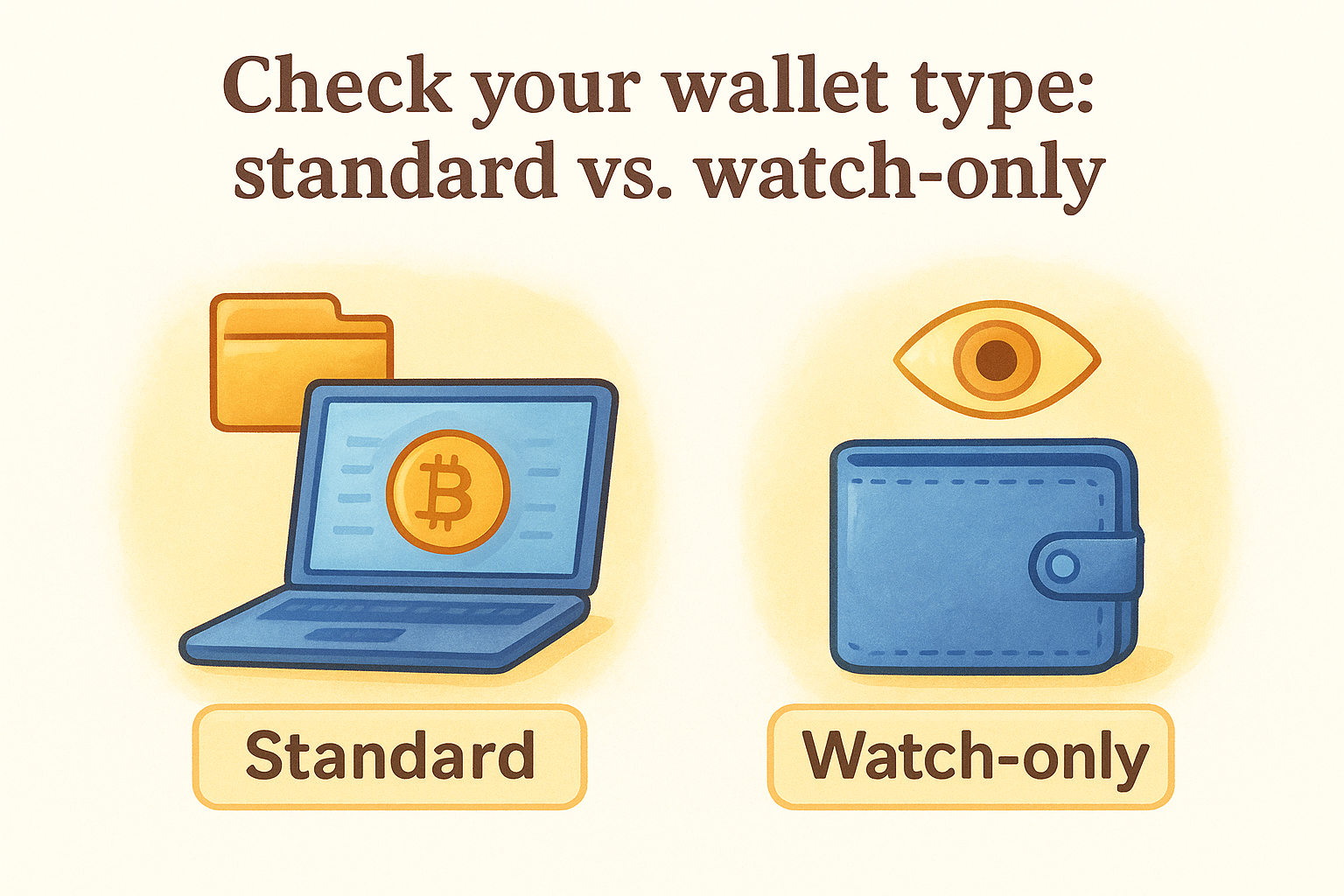 Check your wallet type: standard vs. watch-only