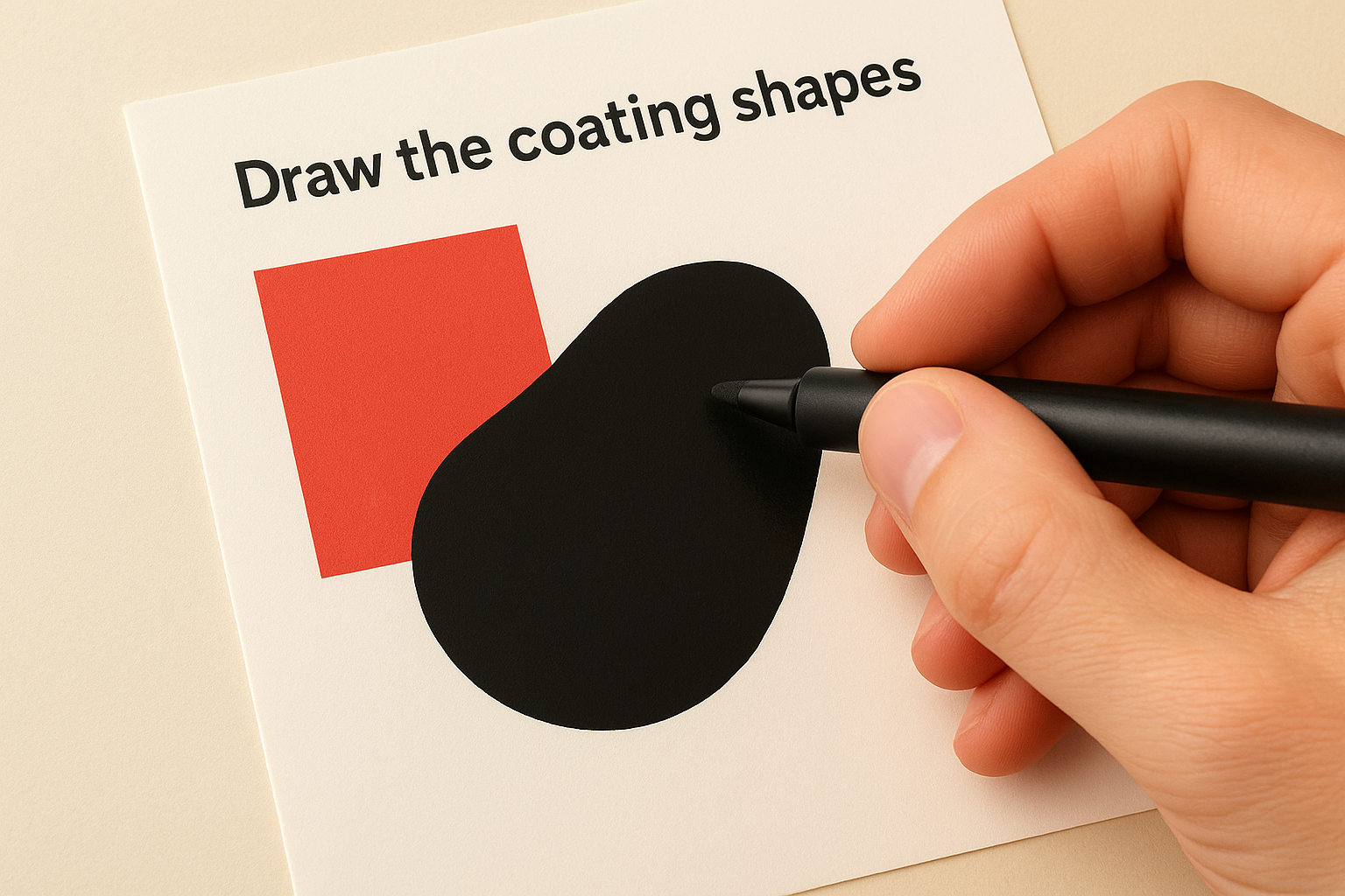 Draw the coating shapes